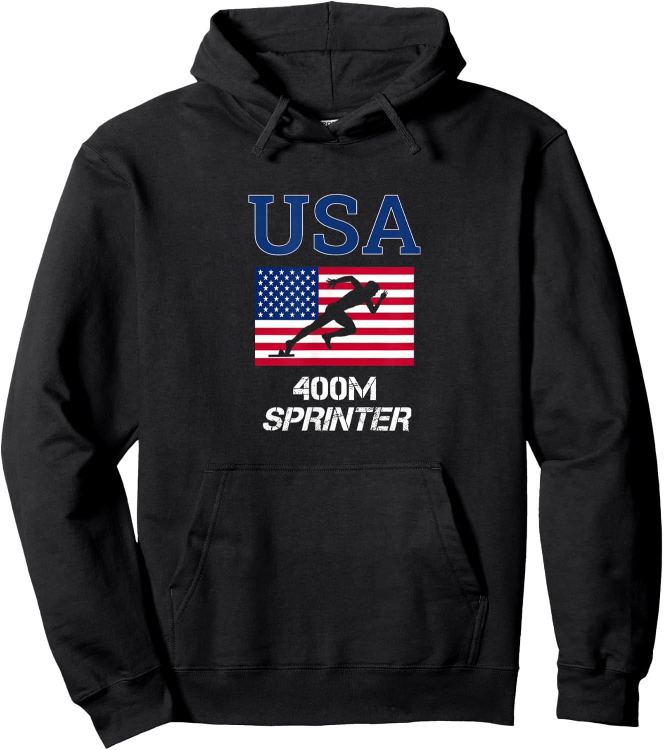 USA Team Sport Runner American Track and Field Sprinter 400m Hoodie - Hoodie | Black