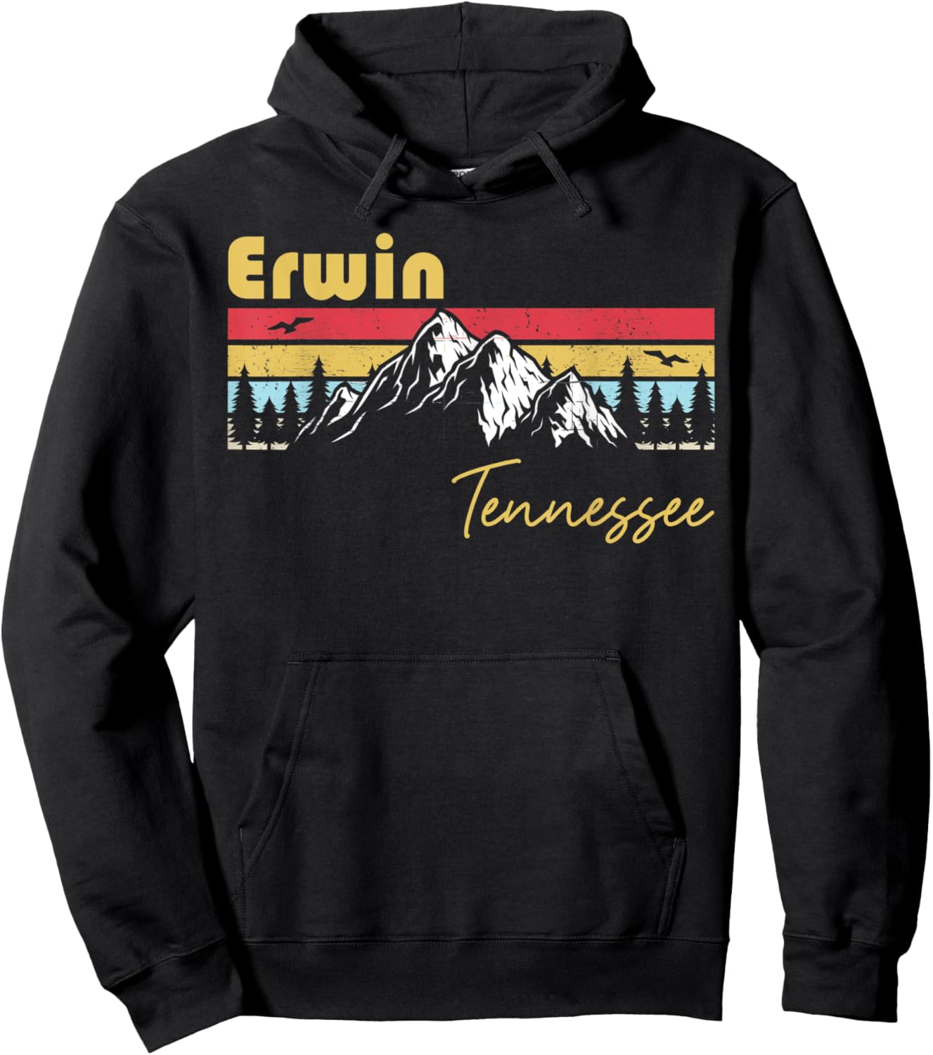 Erwin Tennessee Roots Hometown Vintage Home State Pride Hoodie - Hoodie | Black