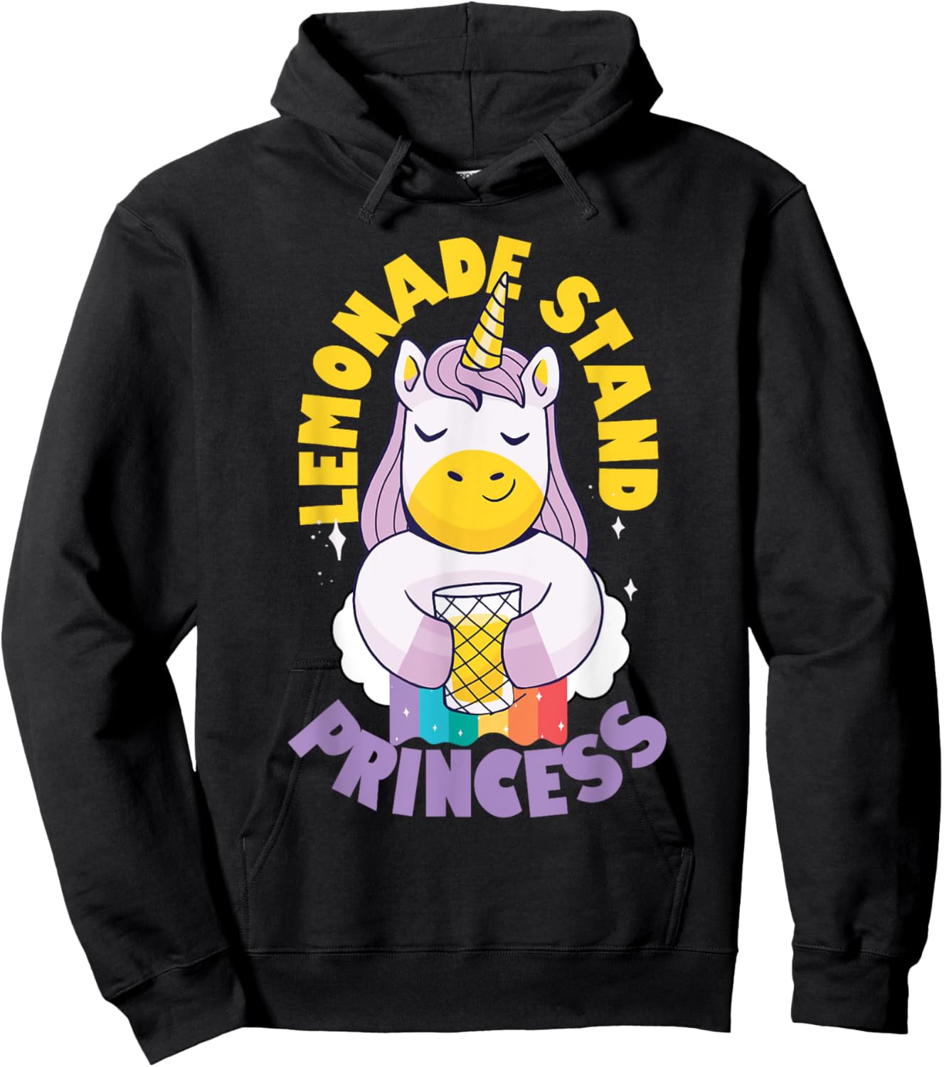 Lemonade Stand Princess Entrepreneur Kids - Unicorn Hoodie - Hoodie | Black