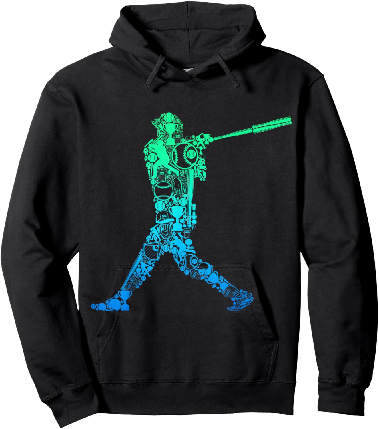 Baseball Player Batter Youth Men Boys Kids Hoodie - Hoodie | Black