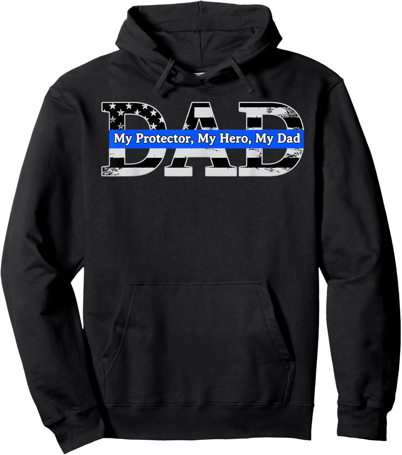 Happy Fathers Day My Protector Hero My Dad Policeman Hoodie - Hoodie | Black