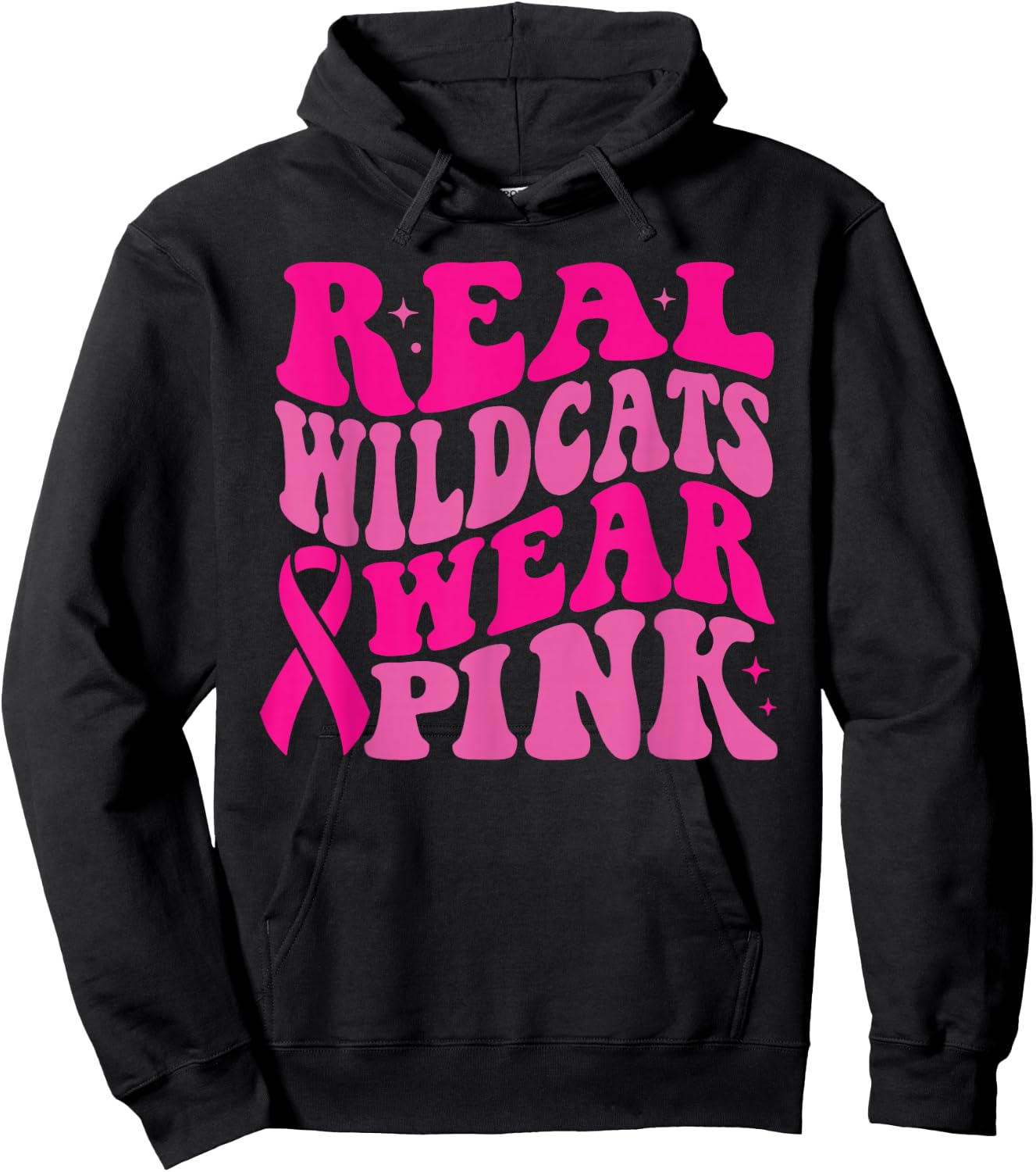 Real Wildcats Wear Pink Breast Cancer Awareness Hoodie - Hoodie | Black