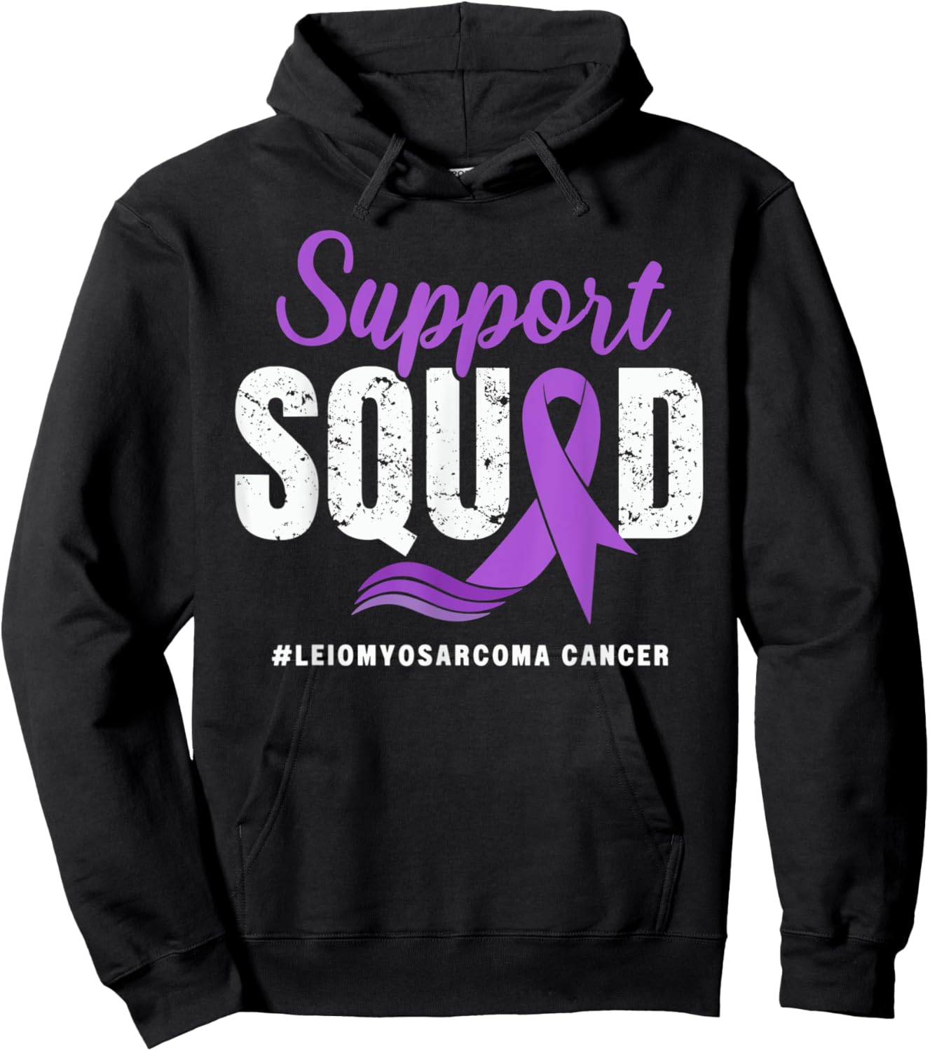 Leiomyosarcoma Cancer Support Squad Purple awareness Ribbon Hoodie - Hoodie | Black