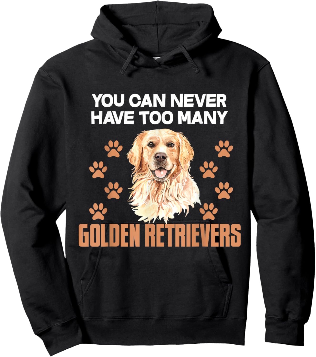 Funny Golden Retriever Dog Head Men Women Girls Kids Hoodie - Hoodie | Black