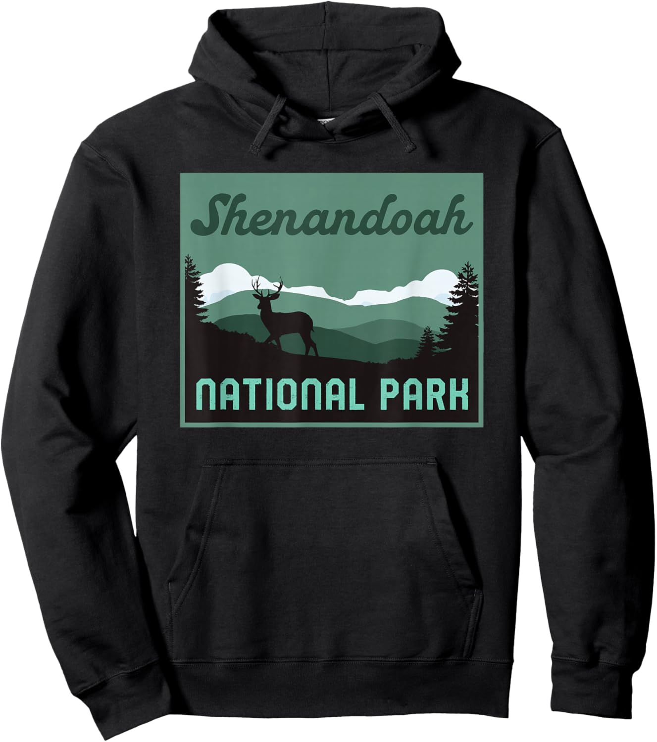 Shenandoah National Park Virginia Vacation Retro Graphic Hoodie - Hoodie | Black