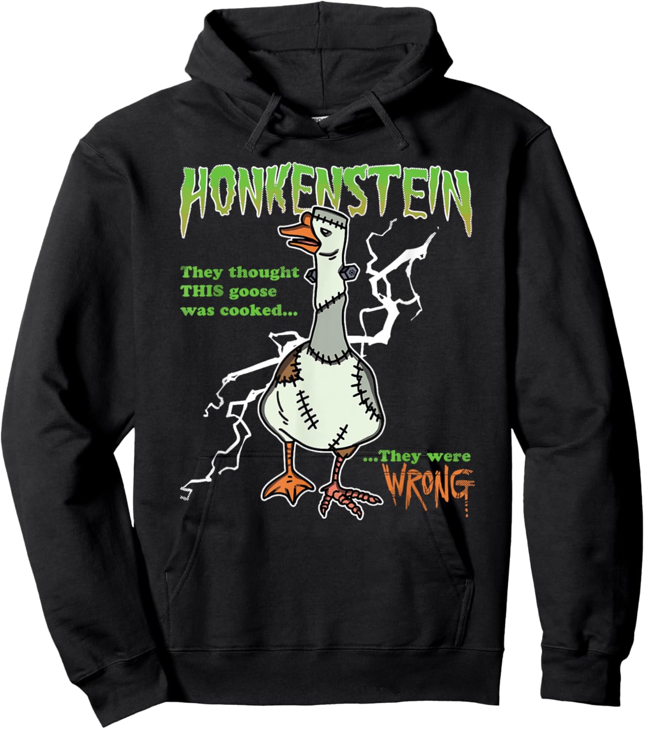 Honkenstein Funny Halloween Goose Meme Honkus Ponkus Parody Hoodie - Hoodie | Black