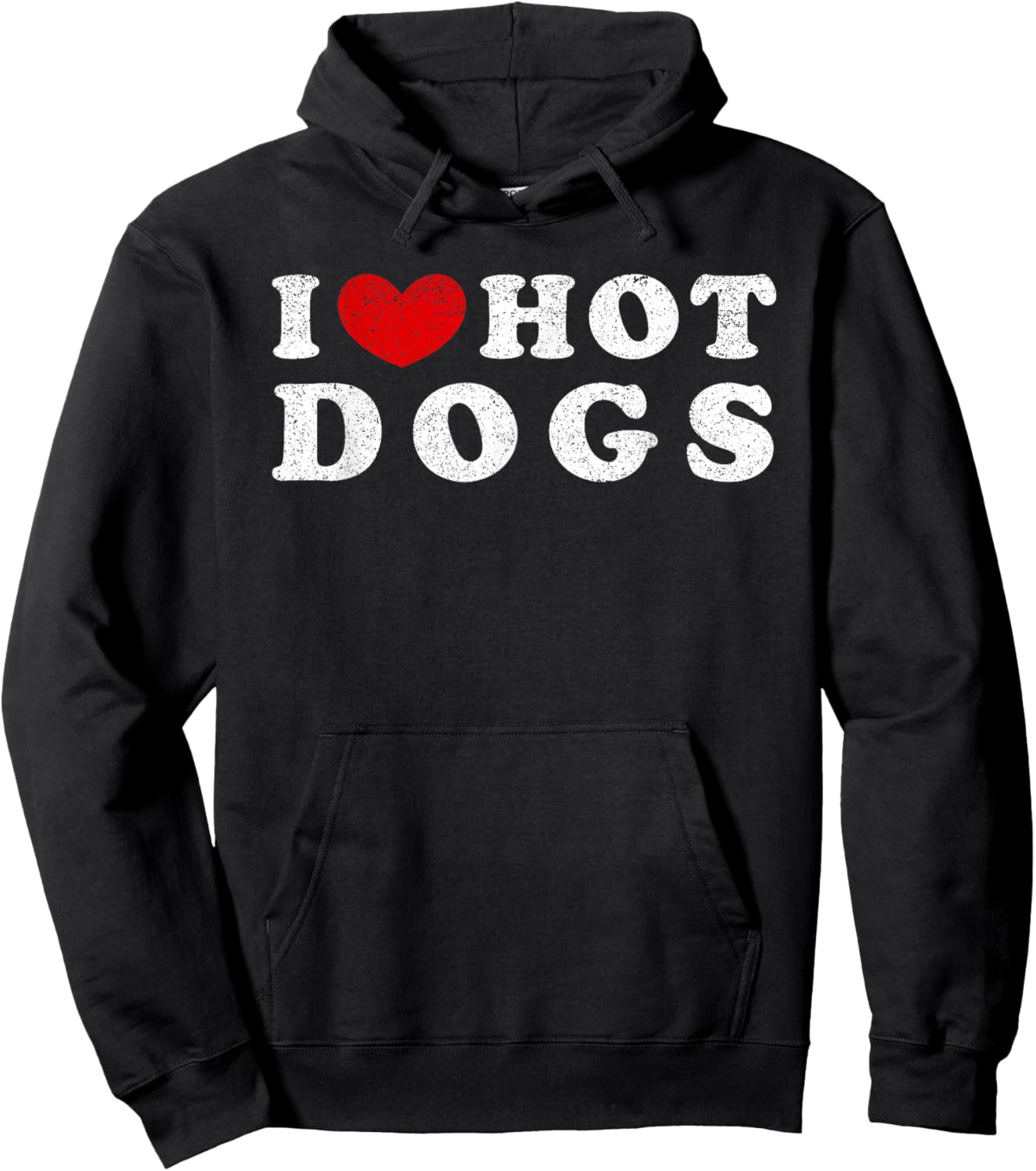 I Love Hot Dogs, I Heart Hot Dogs Hoodie - Hoodie | Black
