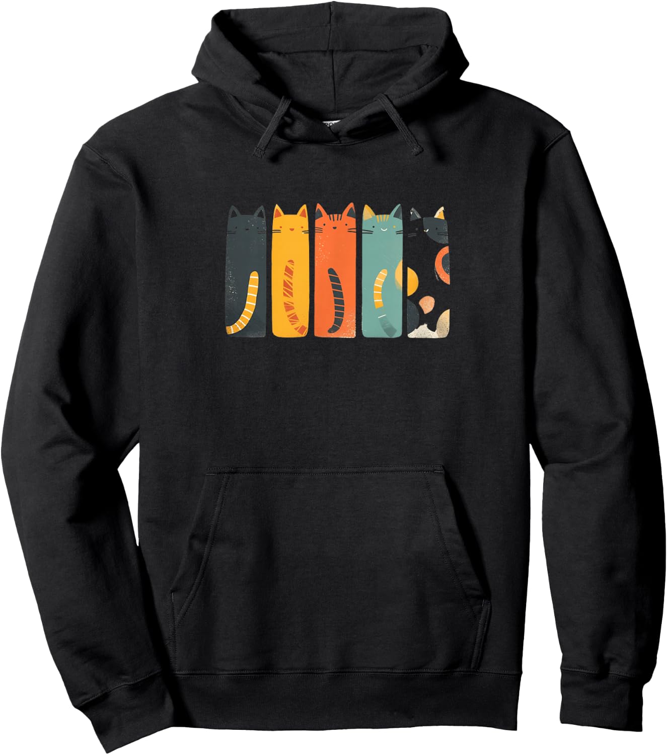 Vintage Cat Mid-Century Modern Inspired Cats 50s 60s Style Hoodie - Hoodie | Black