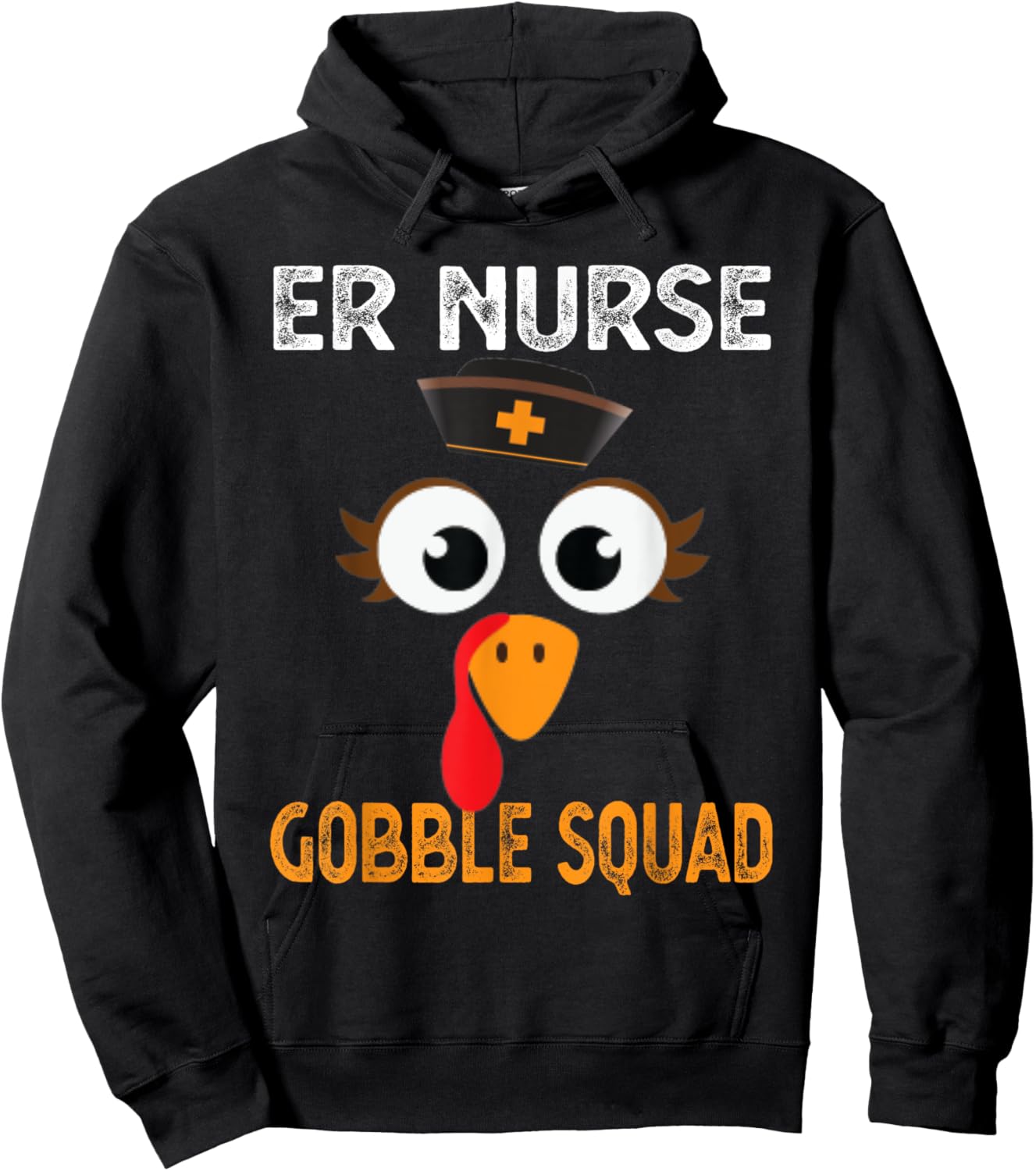 Er Nurse Thanksgiving Gobble Squad Emergency Hoodie - Hoodie | Black