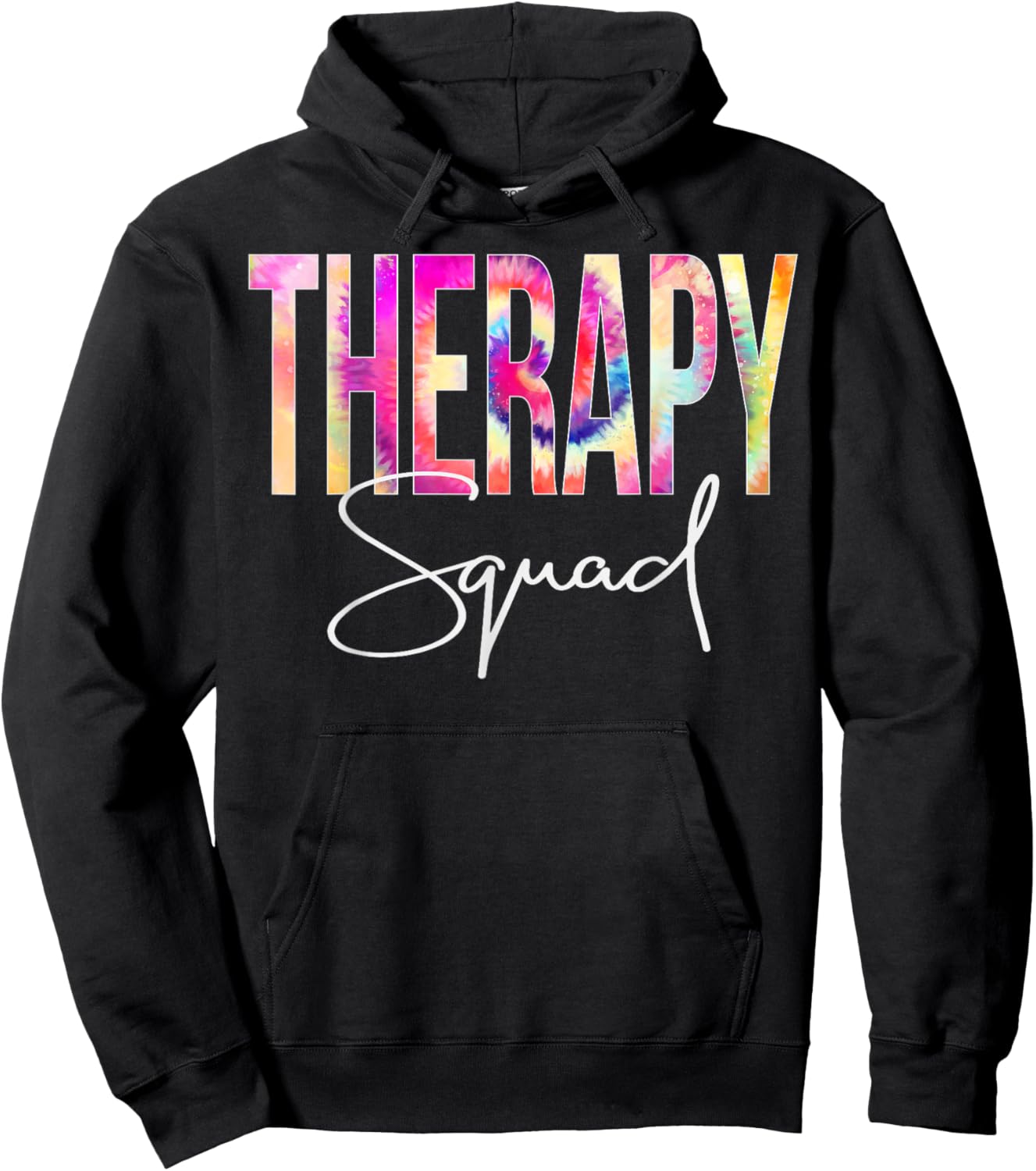 Therapy Squad Tie Dye Back To School women appreciation Hoodie - Hoodie | Black