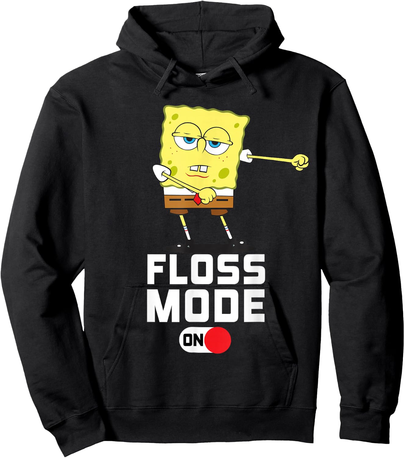 SpongeBob SquarePants Floss Mode On Dancing SpongeBob Hoodie - Hoodie | Black