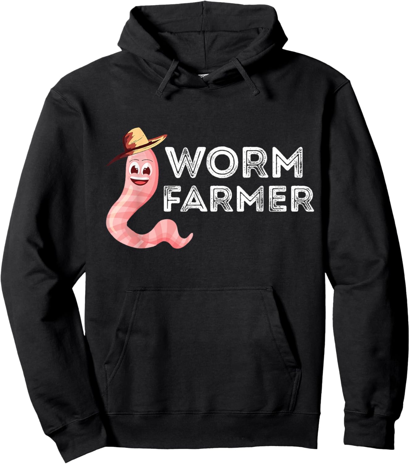 Worm Farmer Happy Worm Farmer Red Wiggler Worm Garden Hoodie - Hoodie | Black