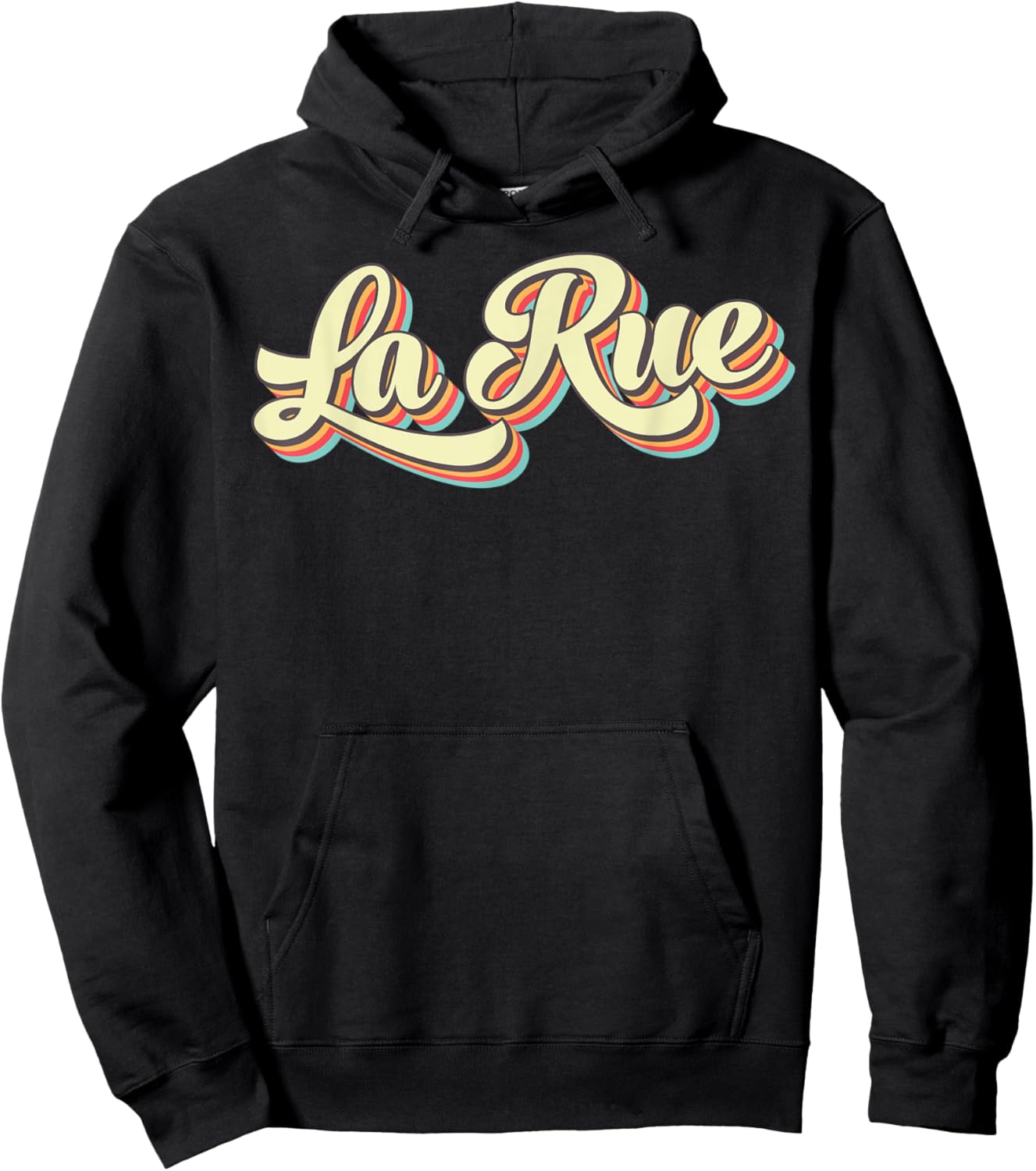 La Rue Retro Art Baseball Font Vintage Hoodie - Hoodie | Black