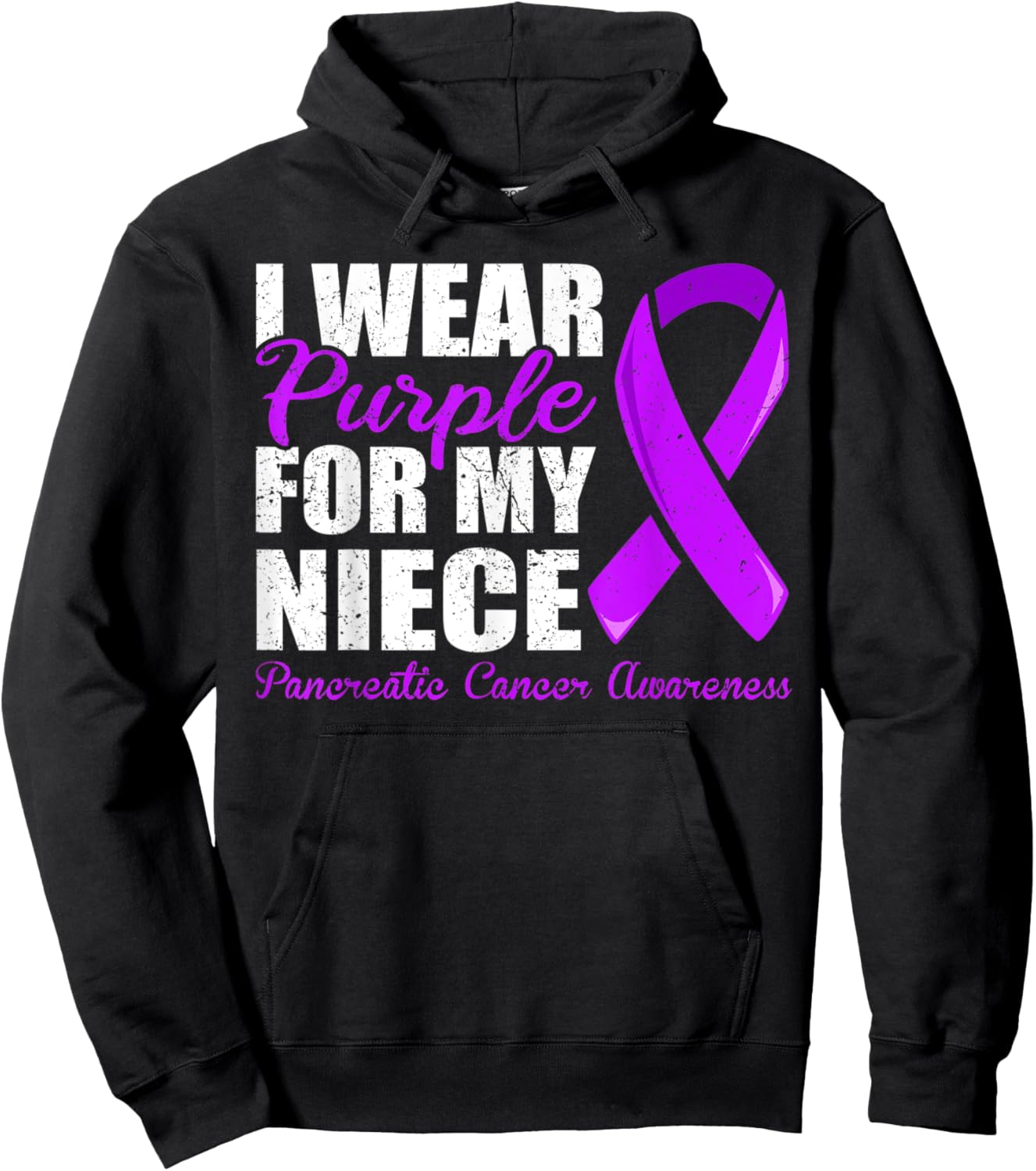 Pancreatic Cancer Niece Shirt, Pancreatic Cancer Niece Hoodie - Hoodie | Black