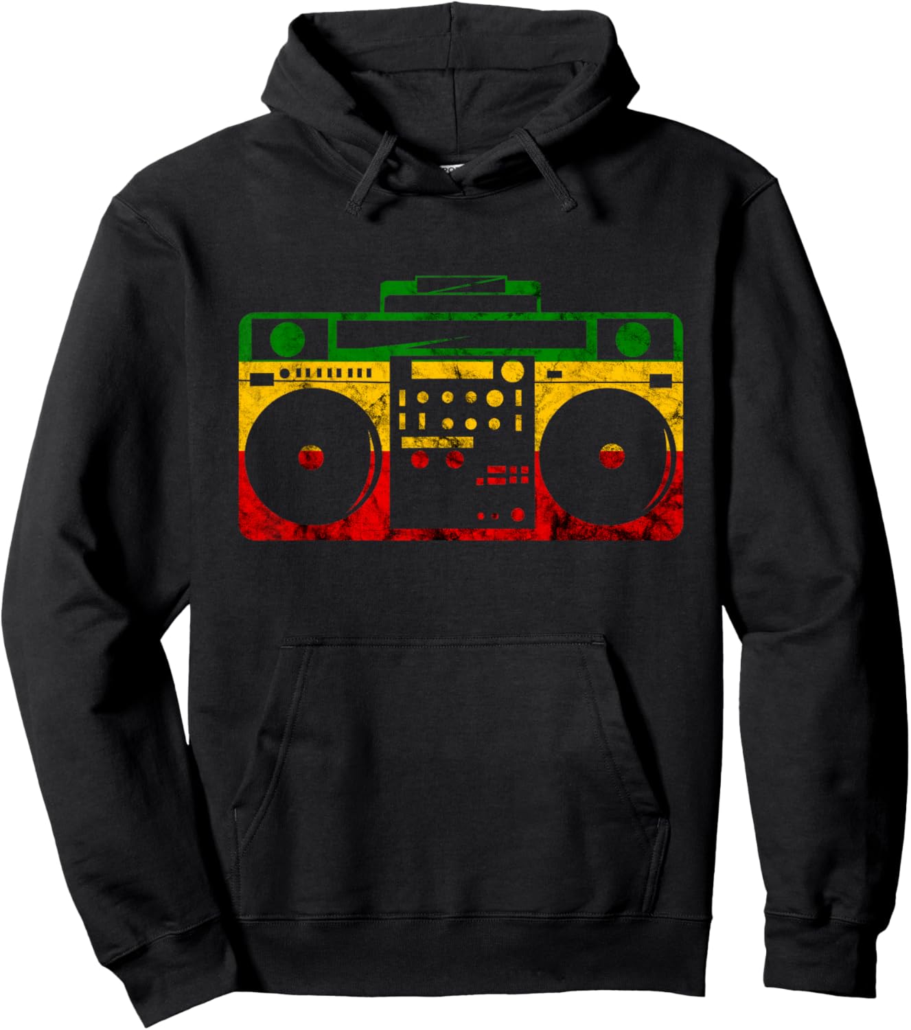 Rastafari Boombox Reggae Music Box Hippie Reggae Music Hoodie - Hoodie | Black