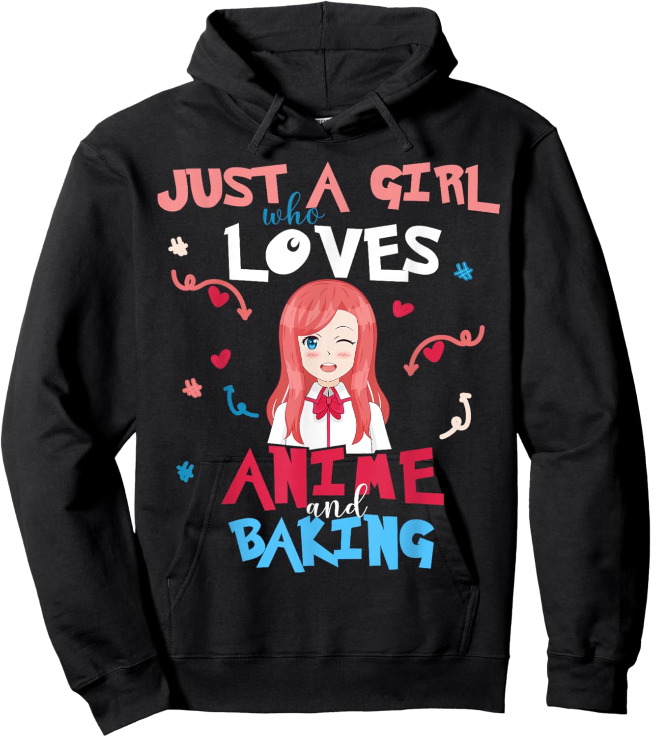 Anime Women Teen Girl Who Loves Baking Hoodie - Hoodie | Black
