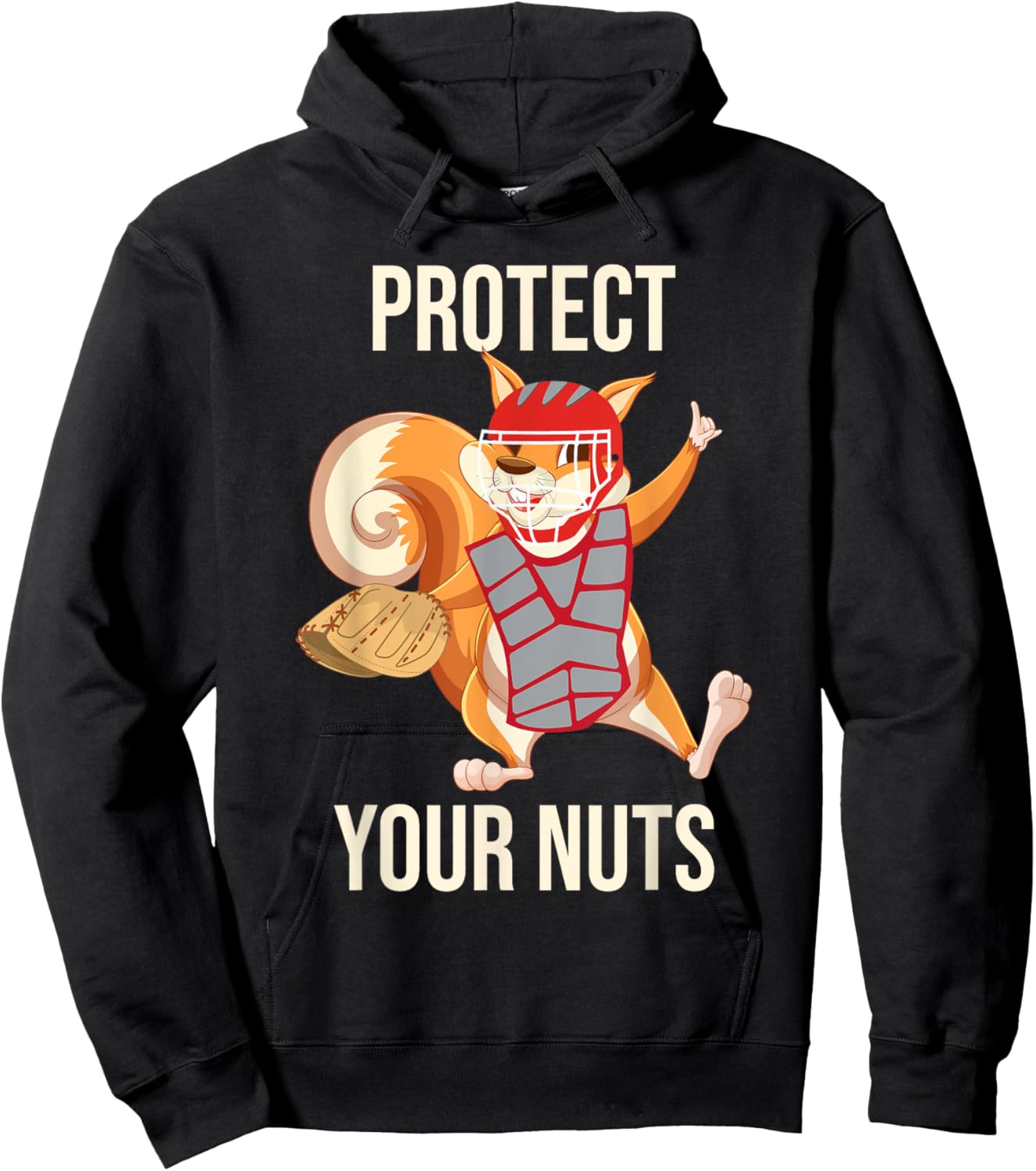 Protect Your Nuts - Squirrel Lover Animal Lover Funny Pun Hoodie - Hoodie | Black