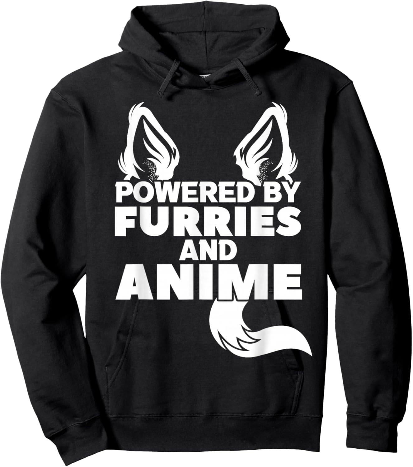 Powered by Furries and Anime Furry Hoodie - Hoodie | Black