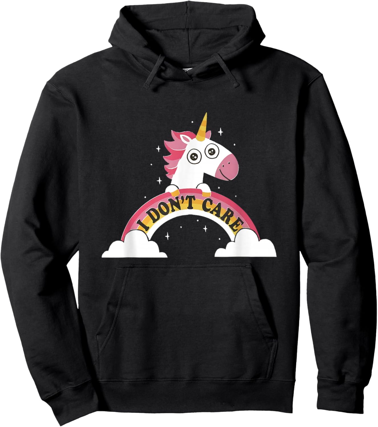 Unicorn I Don't Care Hoodie - Hoodie | Black