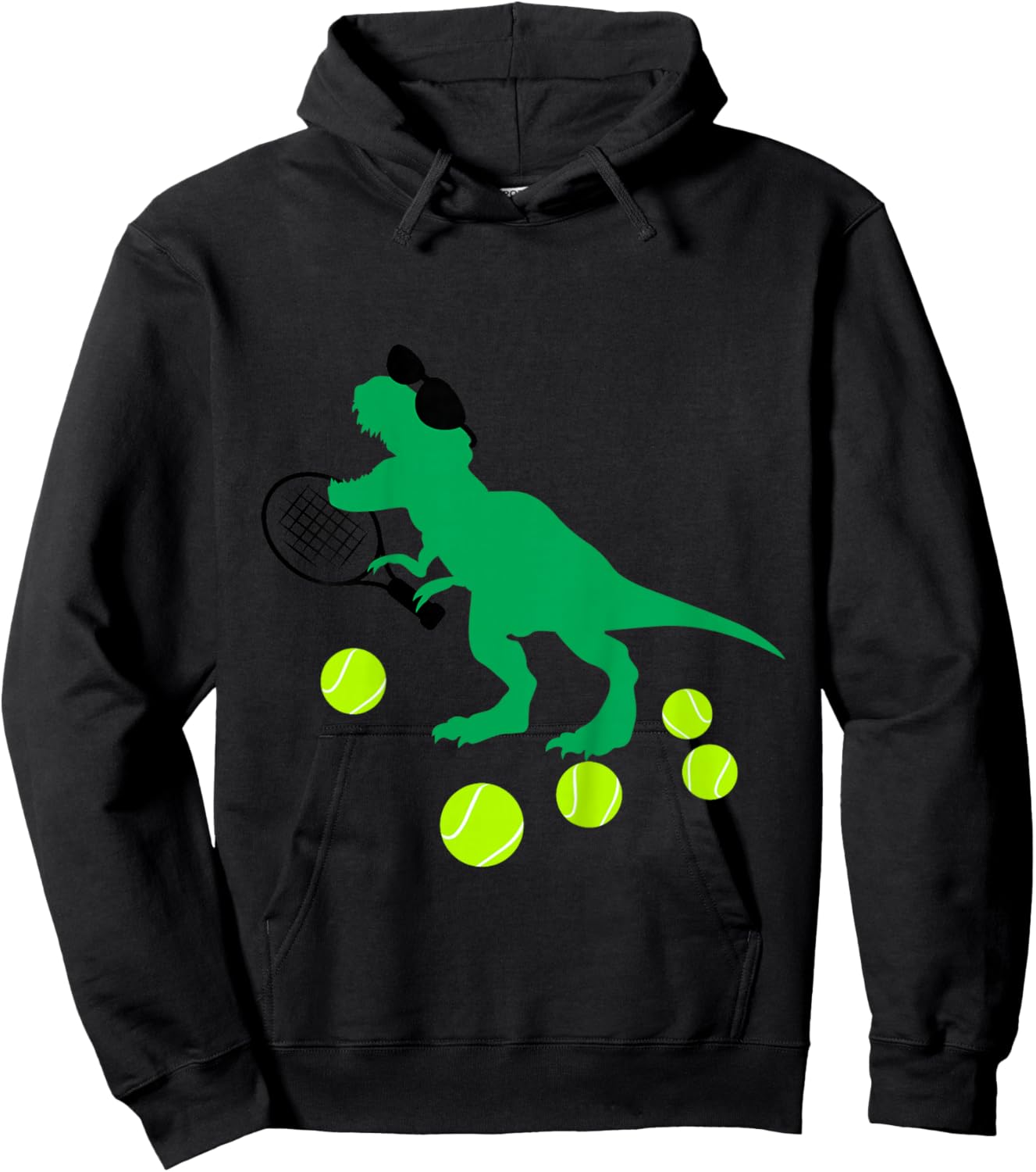 Boys Tennis Dinosaur for Toddler and Baby Dino Lover Hoodie - Hoodie | Black