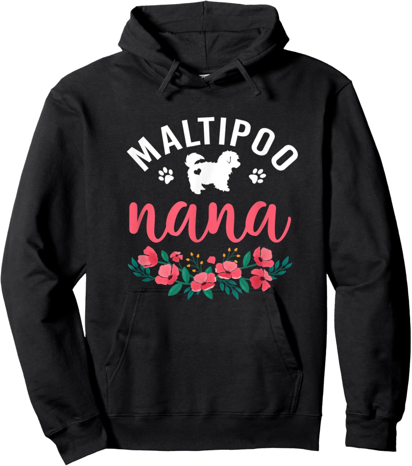 Maltipoo Nana Dog Gifts Women Dog Pet Lover Owner Christmas Hoodie - Hoodie | Black