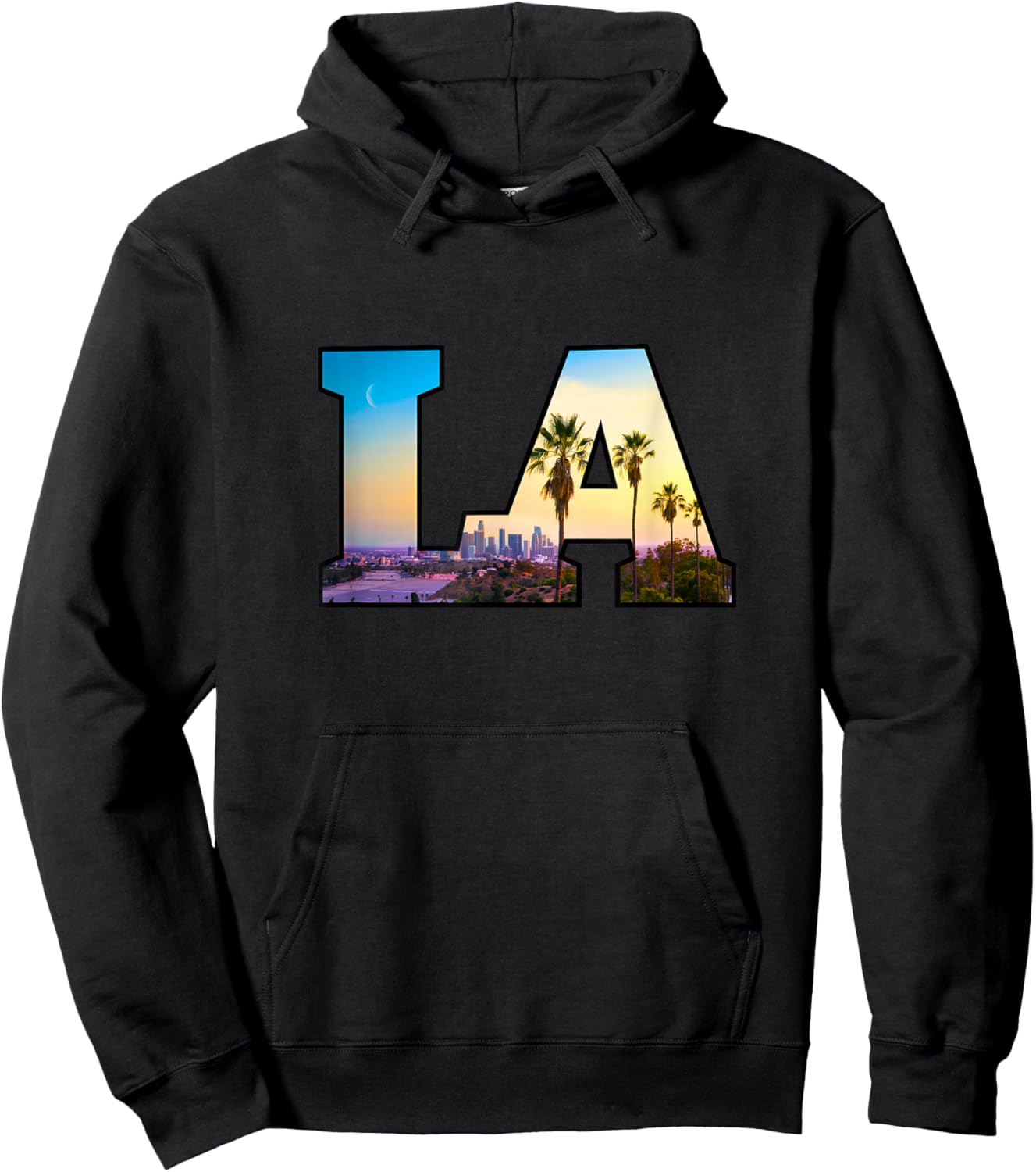 LA City Skyline of Downtown Los Angeles, California Hoodie - Hoodie | Black