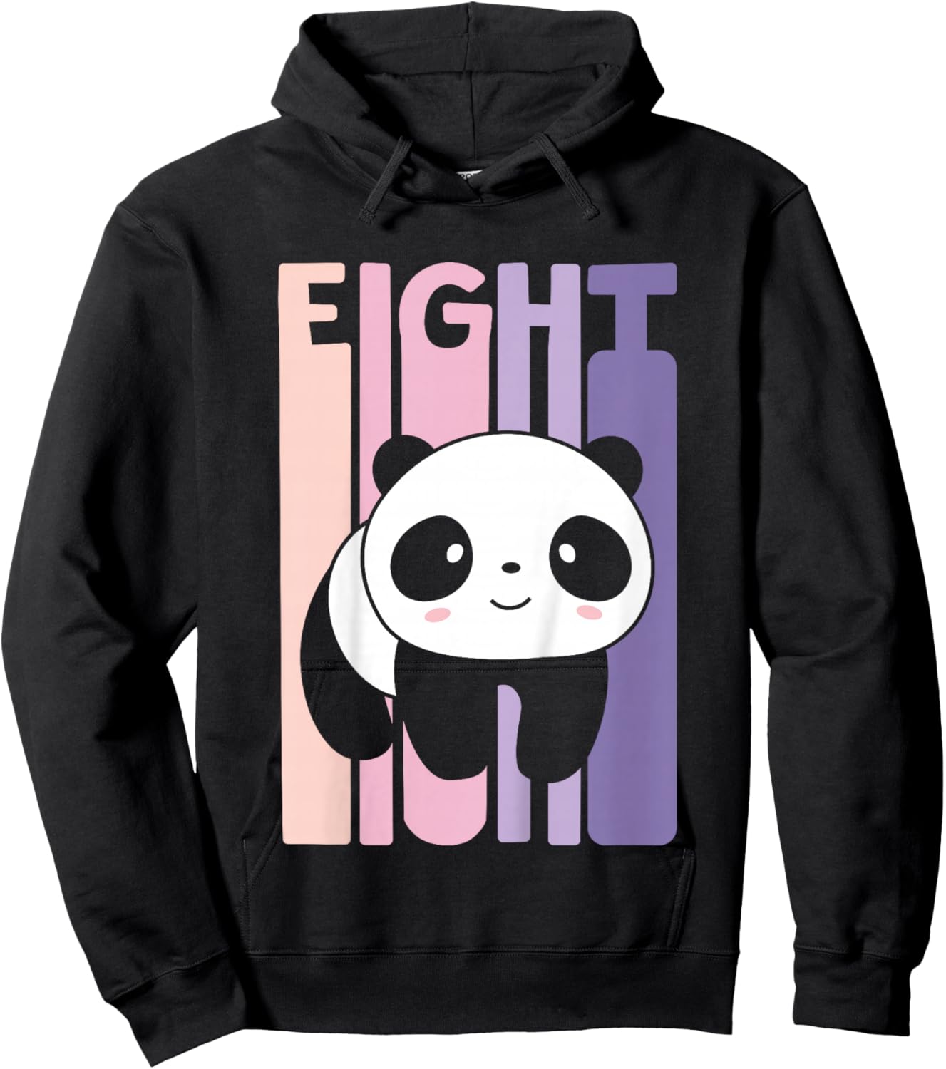 8 Year Old Cute Panda Birthday Girl 8th B-day Hoodie - Hoodie | Black