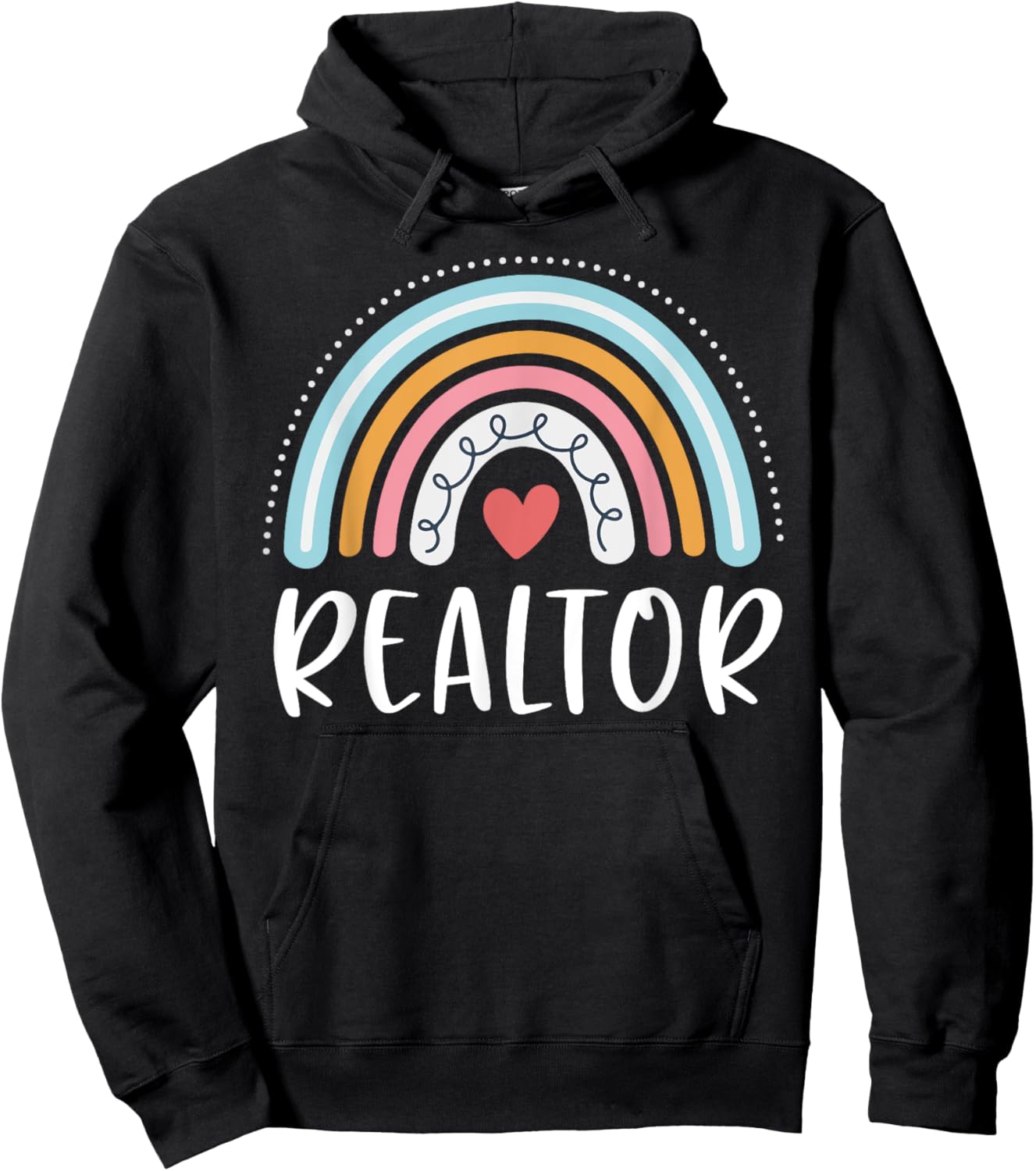 Realtor Gifts Funny Real Estate Agent Rainbow Hoodie - Hoodie | Black