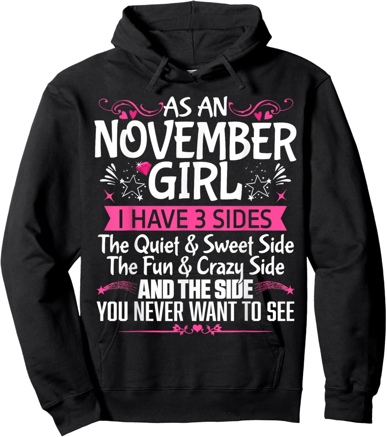 November Queen Born in November Cute Birthday November Girl Hoodie - Hoodie | Black