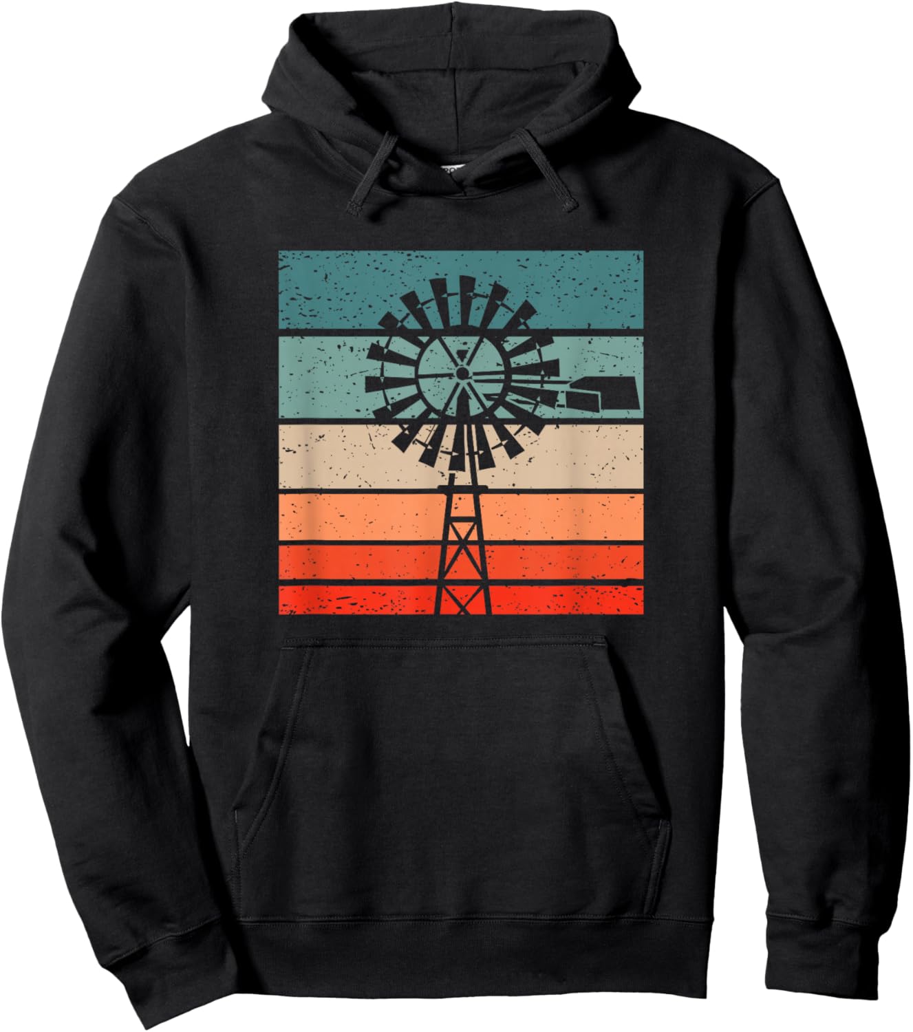Windmill Retro Style Vintage Hoodie - Hoodie | Black