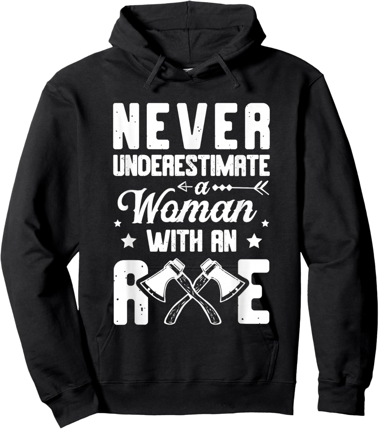 Never Underestimate A Woman With An Axe Thrower Hoodie - Hoodie | Black