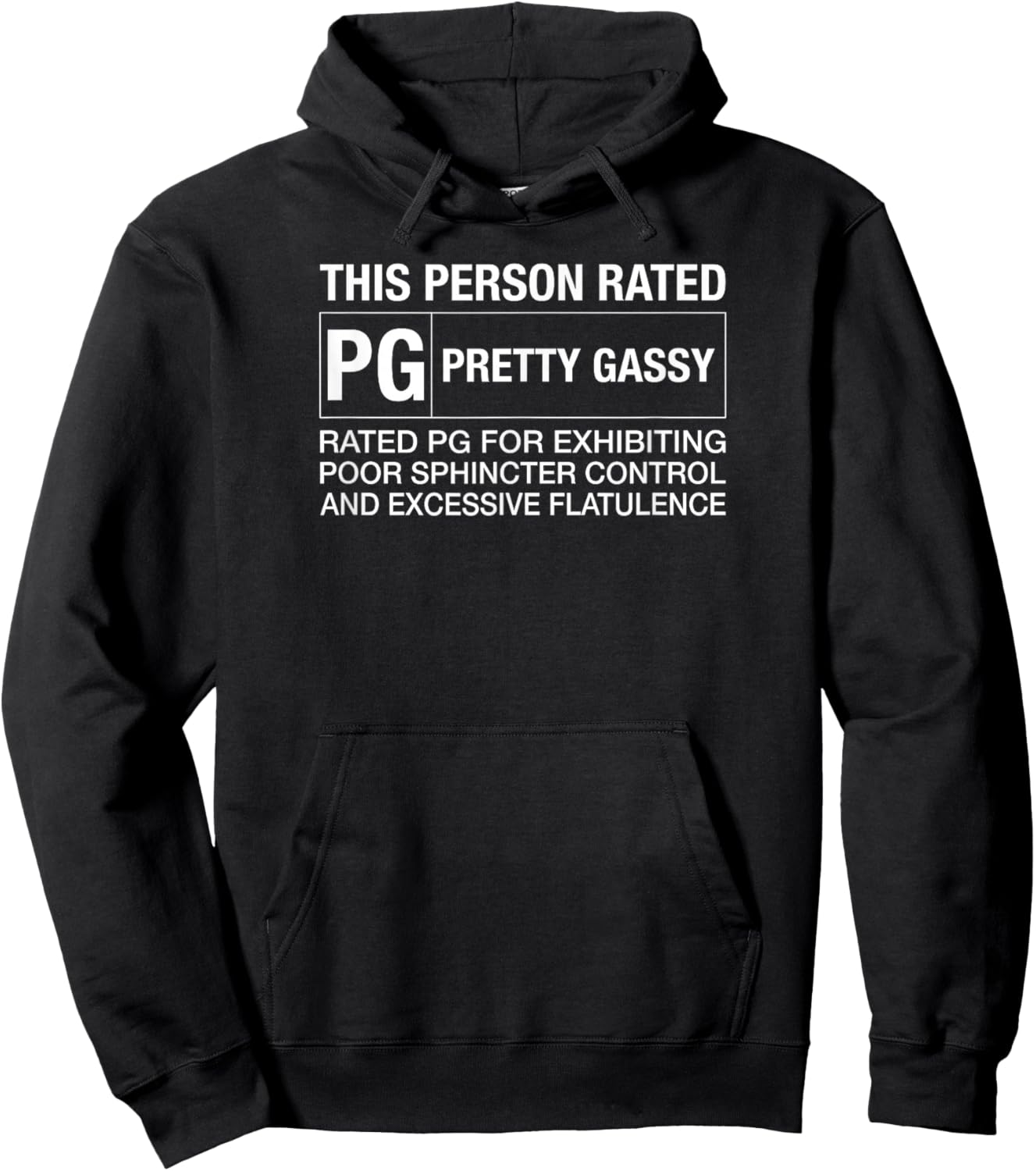Funny Fart Shirt, This Person Rated PG Pretty Gassy Fart Hoodie - Hoodie | Black
