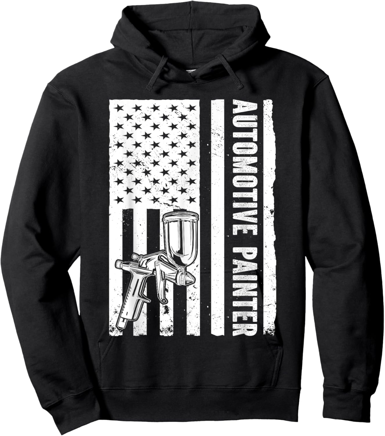 Auto Body Painter USA Flag Automotive Painter Hoodie - Hoodie | Black