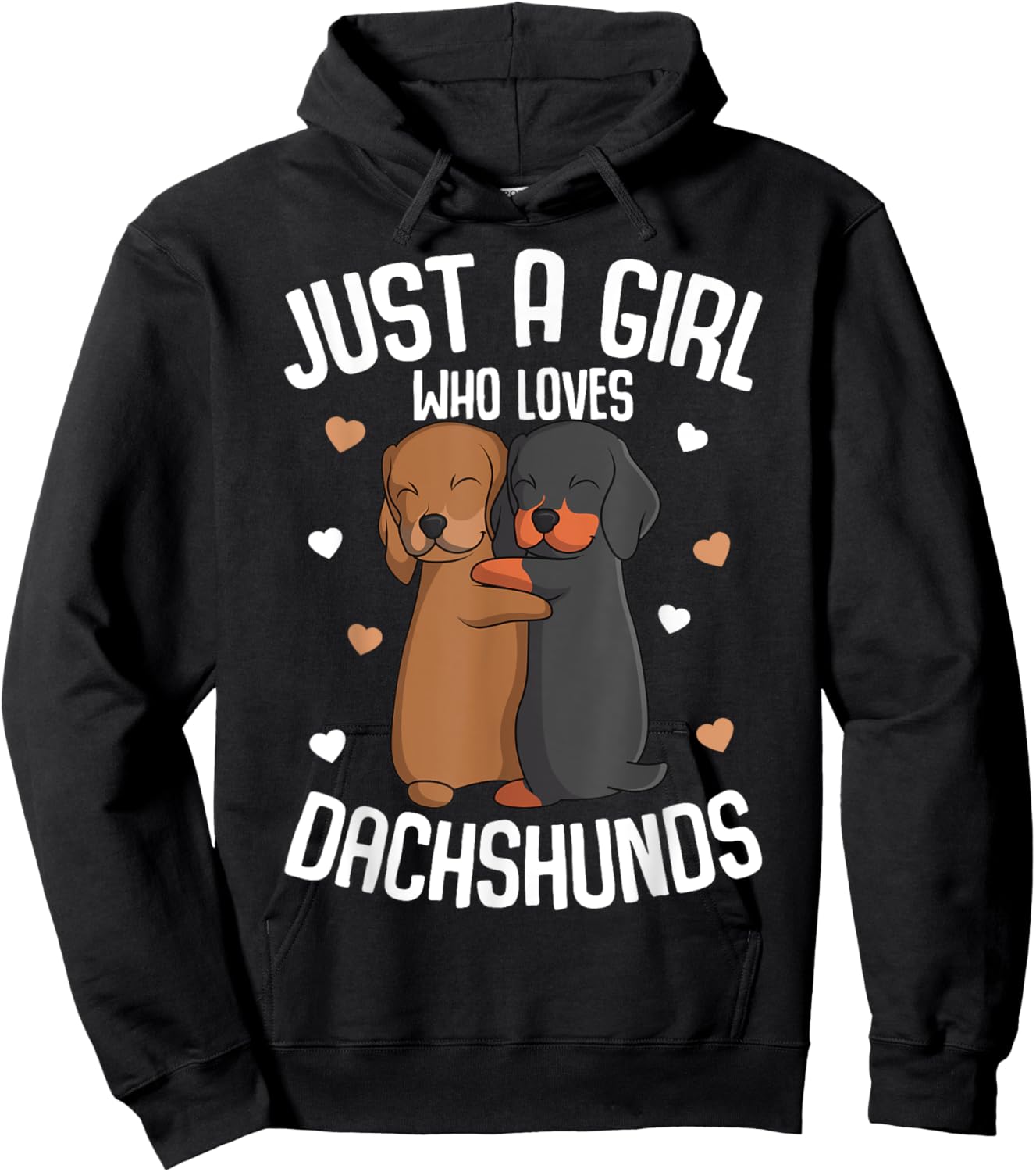 Just a Girl who loves Dachshunds Weiner Dog Lover Girls Hoodie - Hoodie | Black