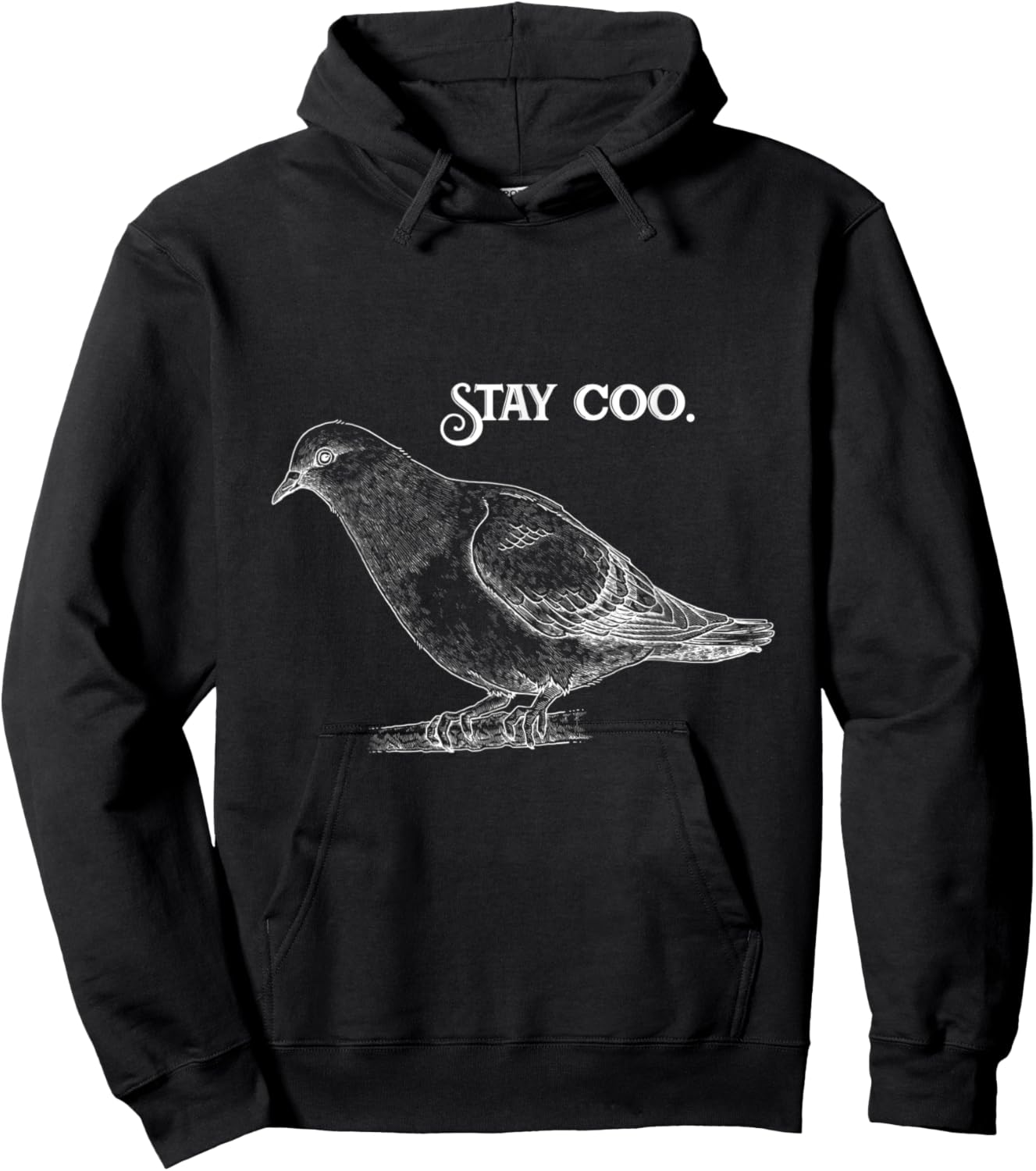 Funny graphic Stay Coo With A Piegon Hoodie - Hoodie | Black