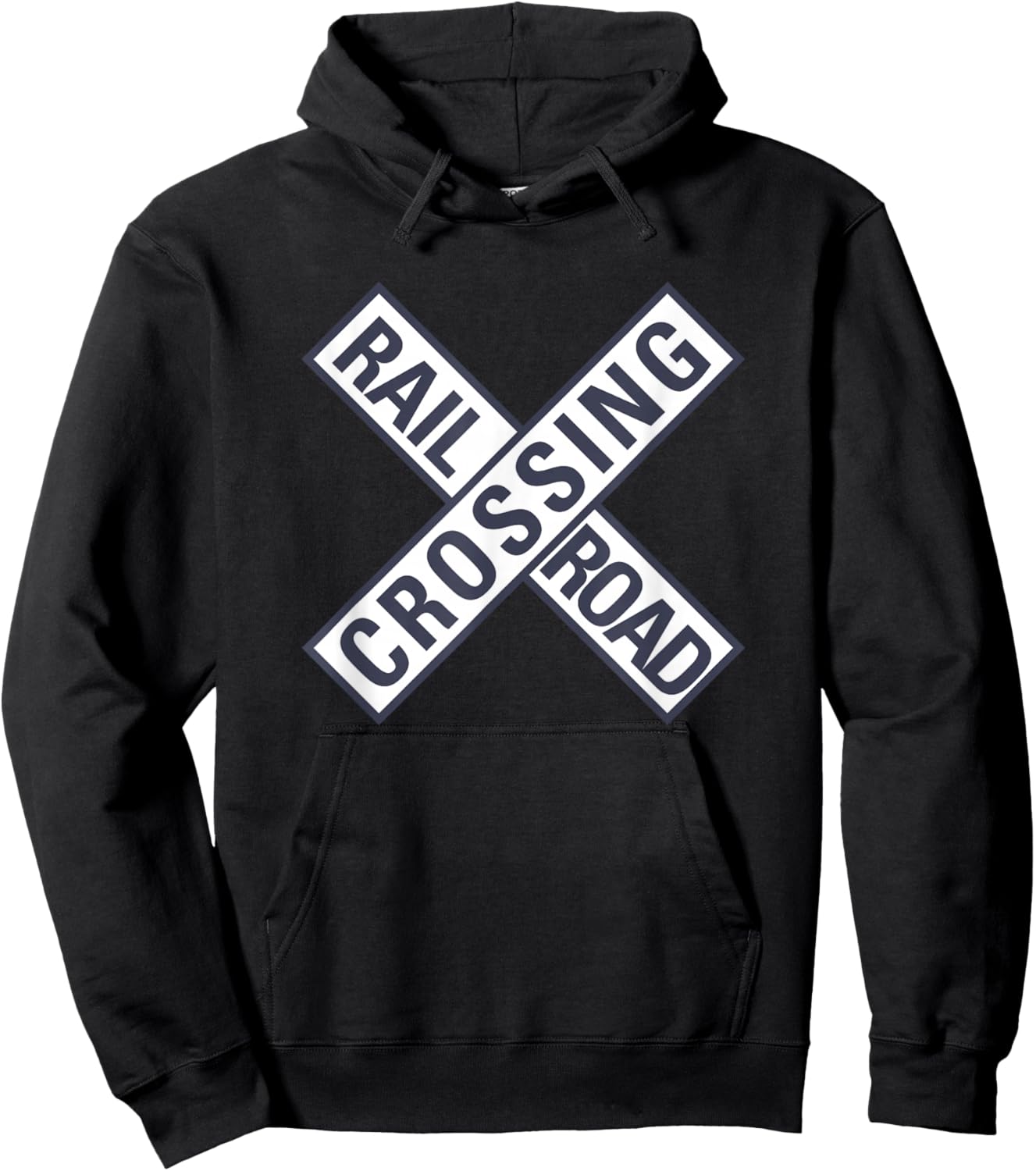 Railway Railroad Crossing Sign Train Worker Engineer Railfan Hoodie - Hoodie | Black