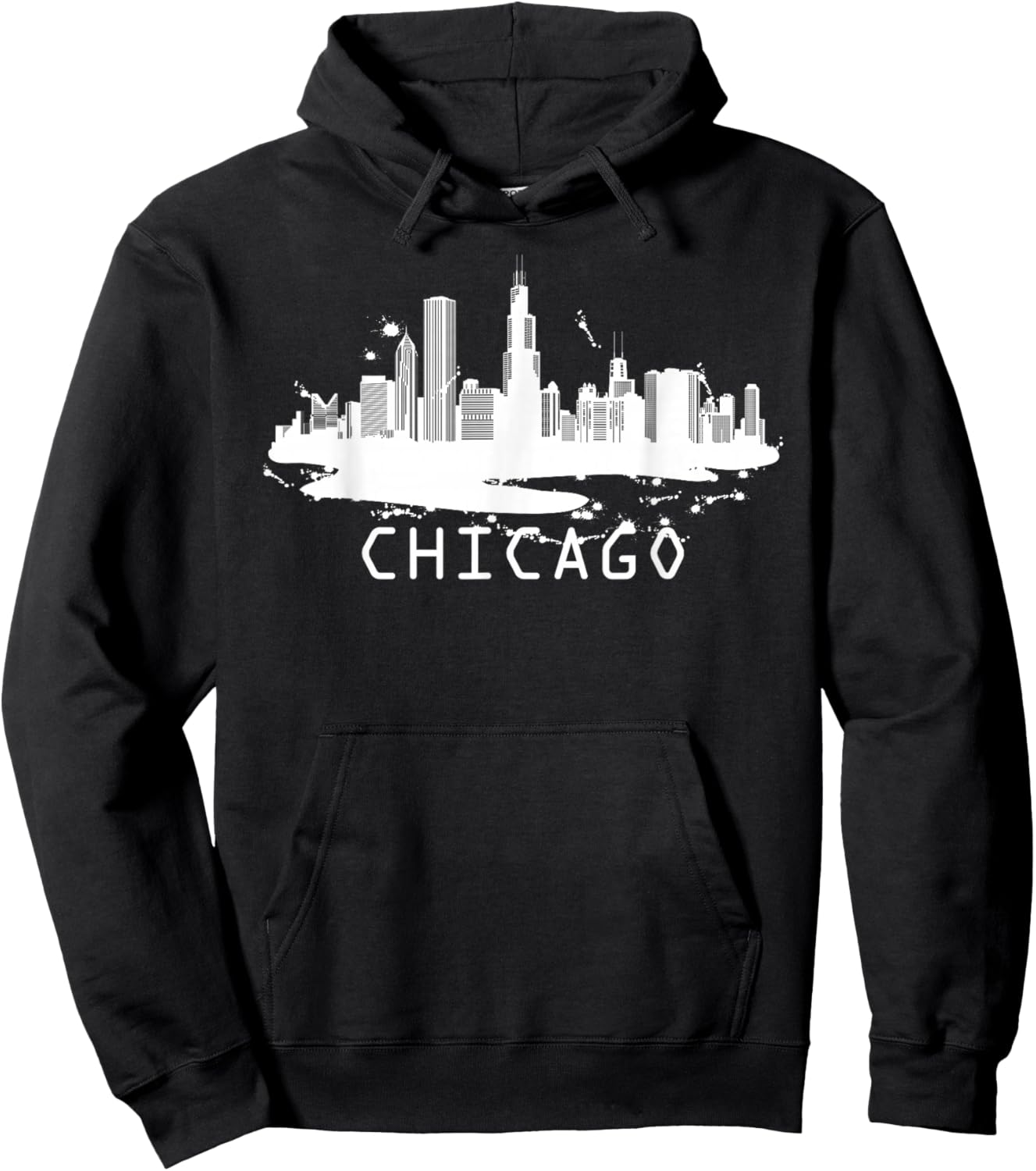 Chicago Cityscape - Chicago Illinois Skyline Hoodie - Hoodie | Black