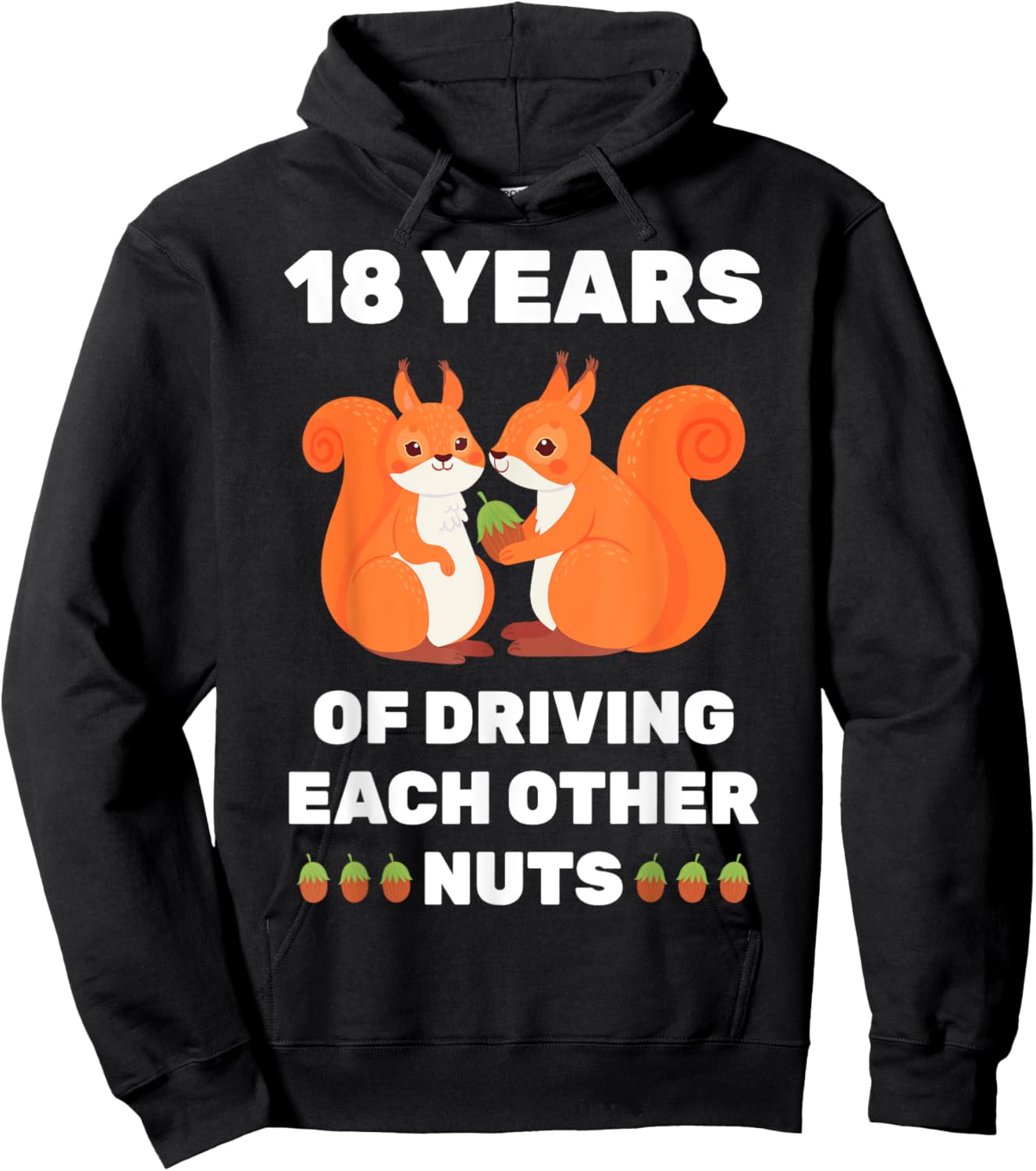 18th 18-Year Wedding Anniversary Funny Couple Her Hoodie - Hoodie | Black