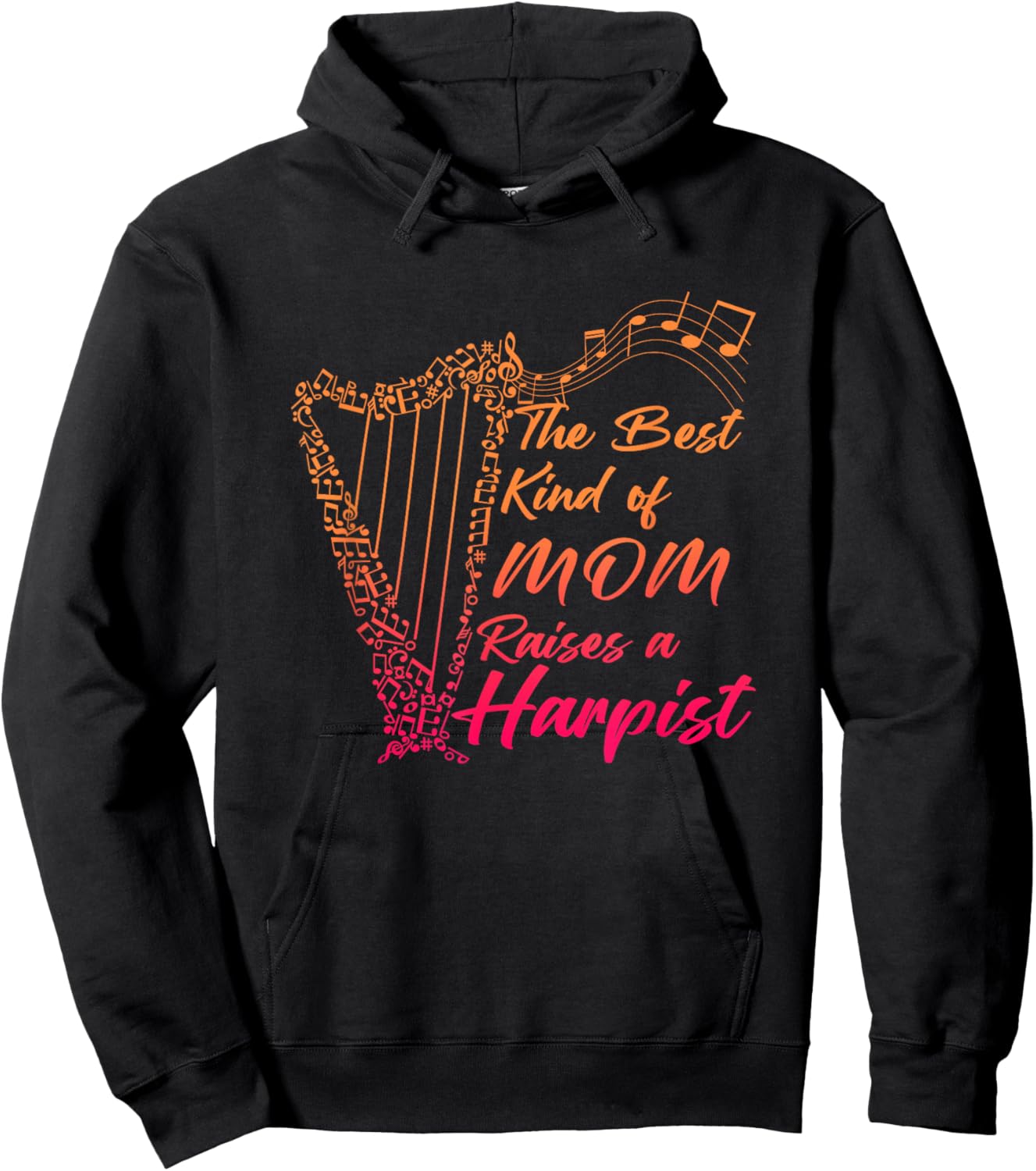 Harp Instrument Harp Player Harpist Musical Hoodie - Hoodie | Black