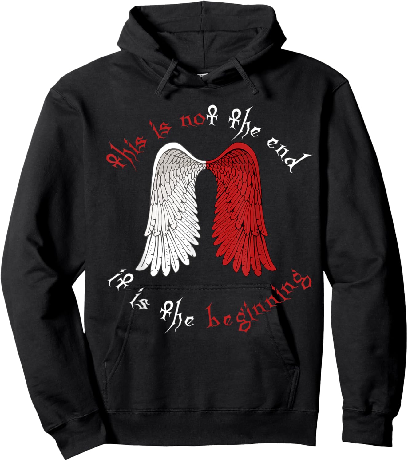 This is not The end it is The Beginning Angel Wings Hoodie - Hoodie | Black