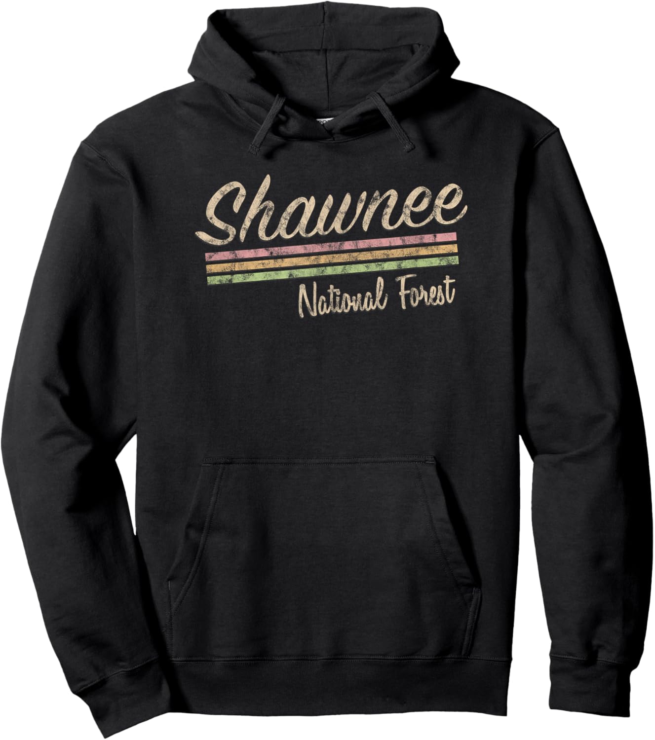 Shawnee National Forest Retro Vintage Hoodie - Hoodie | Black
