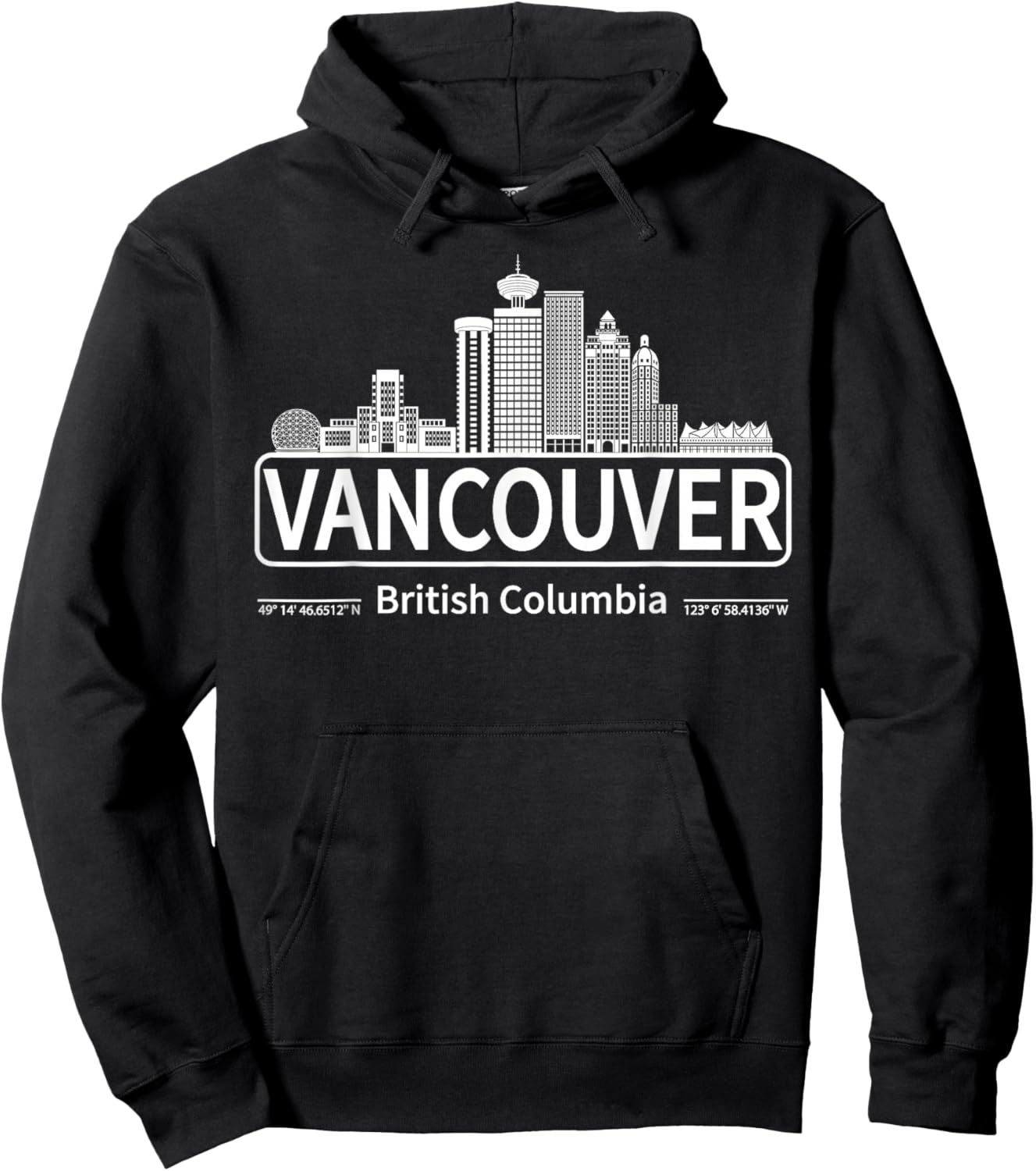 Vancouver British Columbia Skyline Travel to Vancouver Love Hoodie - Hoodie | Black