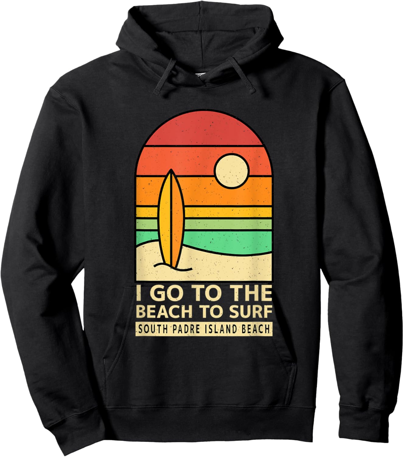 I Go to the Beach to Surf South Padre Island Beach Surfing Women Hoodie - Hoodie | Black