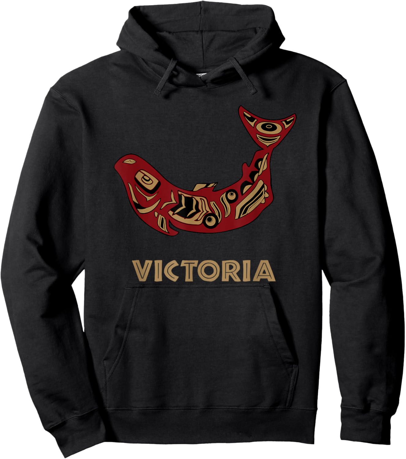 Victoria British Columbia Native Fisherman Salmon BC Canada Hoodie - Hoodie | Black