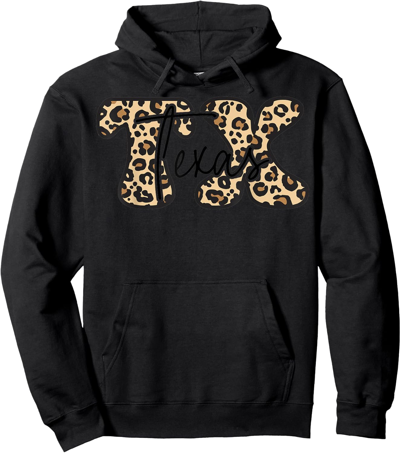 Animal Print Texas Lone Star State Cowboy Howdy Longhorn Hoodie - Hoodie | Black