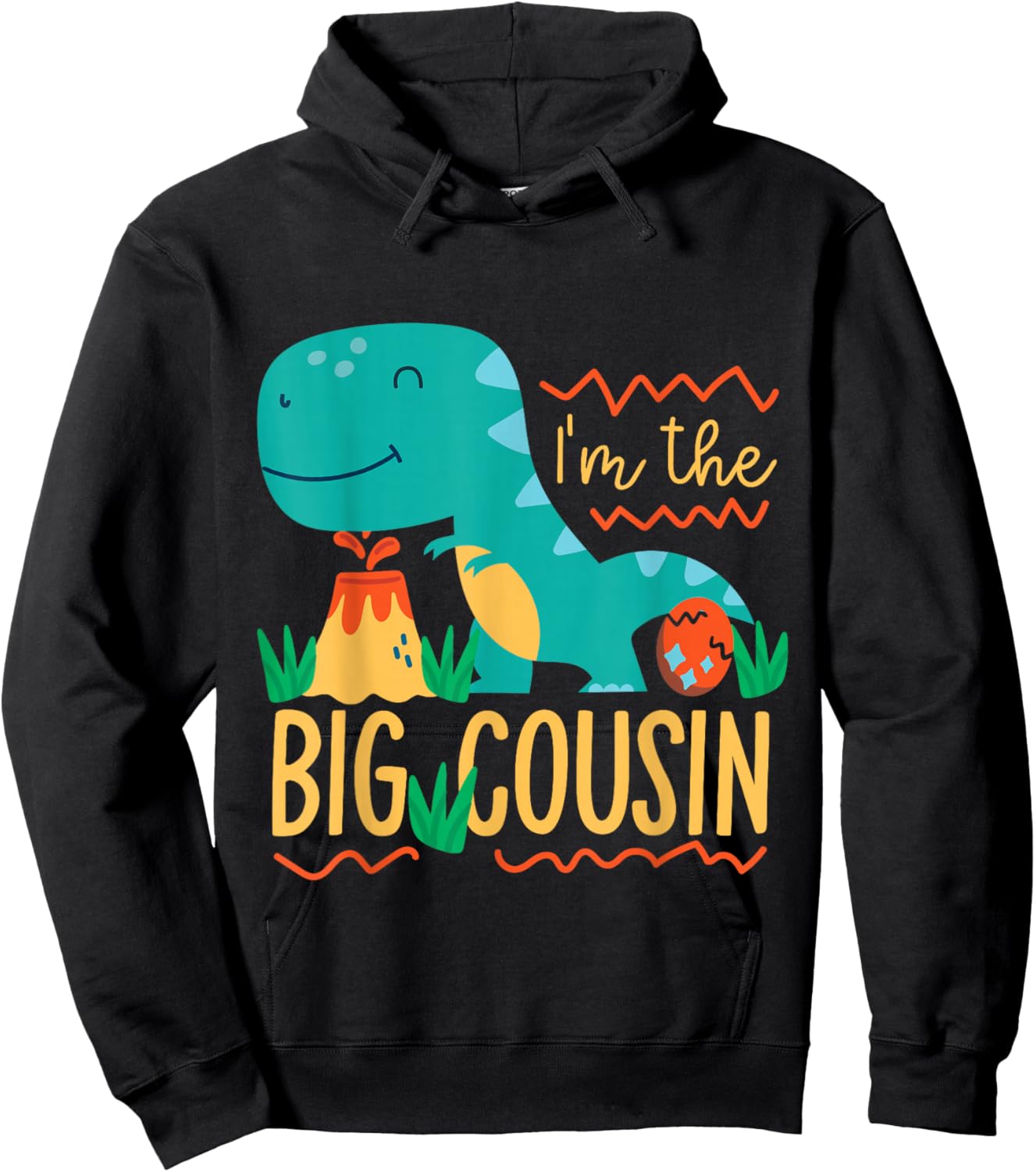 I am the Big Cousin Dinosaur for Children Hoodie - Hoodie | Black