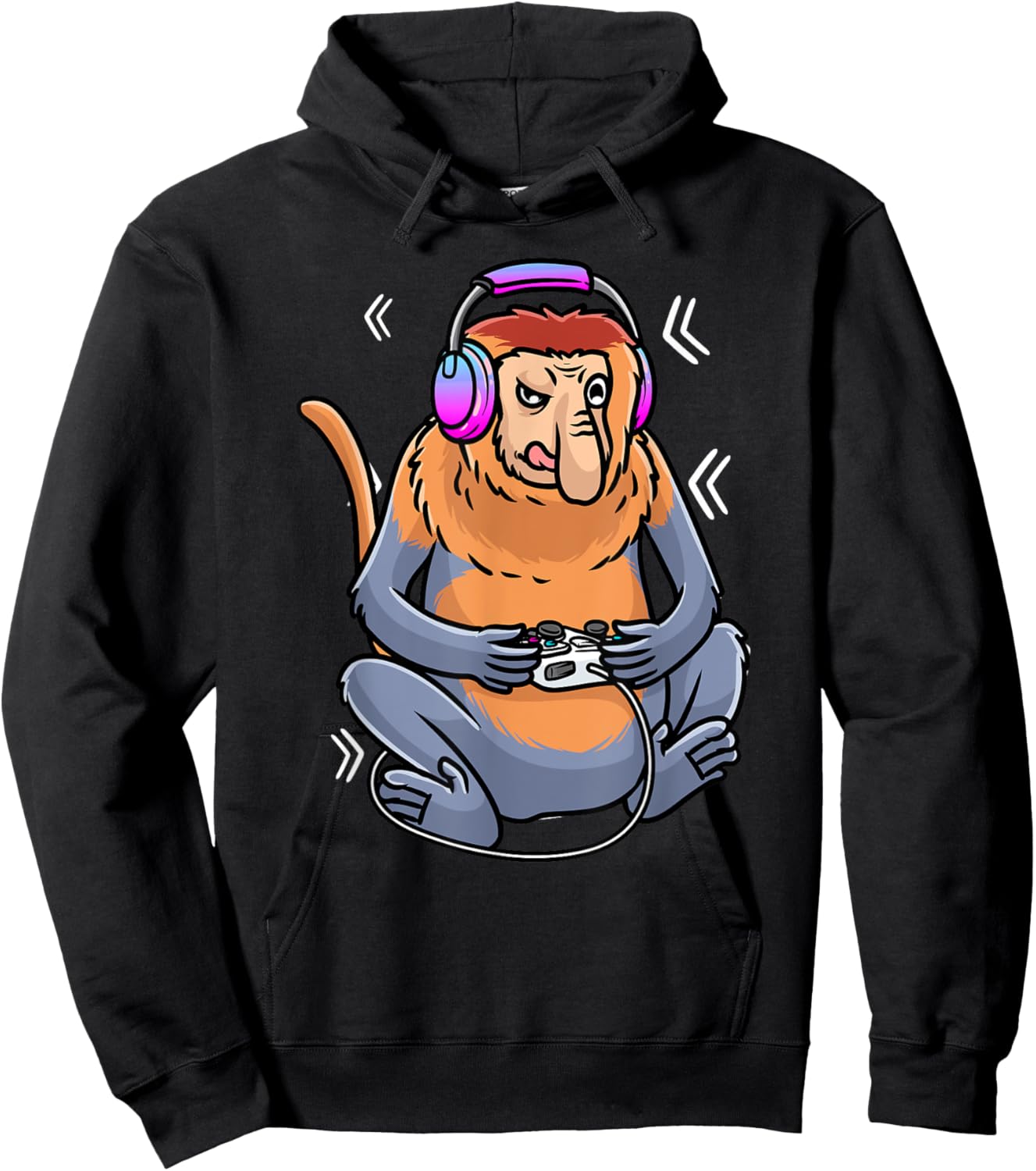 Proboscis Monkey Video Game Gaming Gamer Long-Nosed Monkey Hoodie - Hoodie | Black