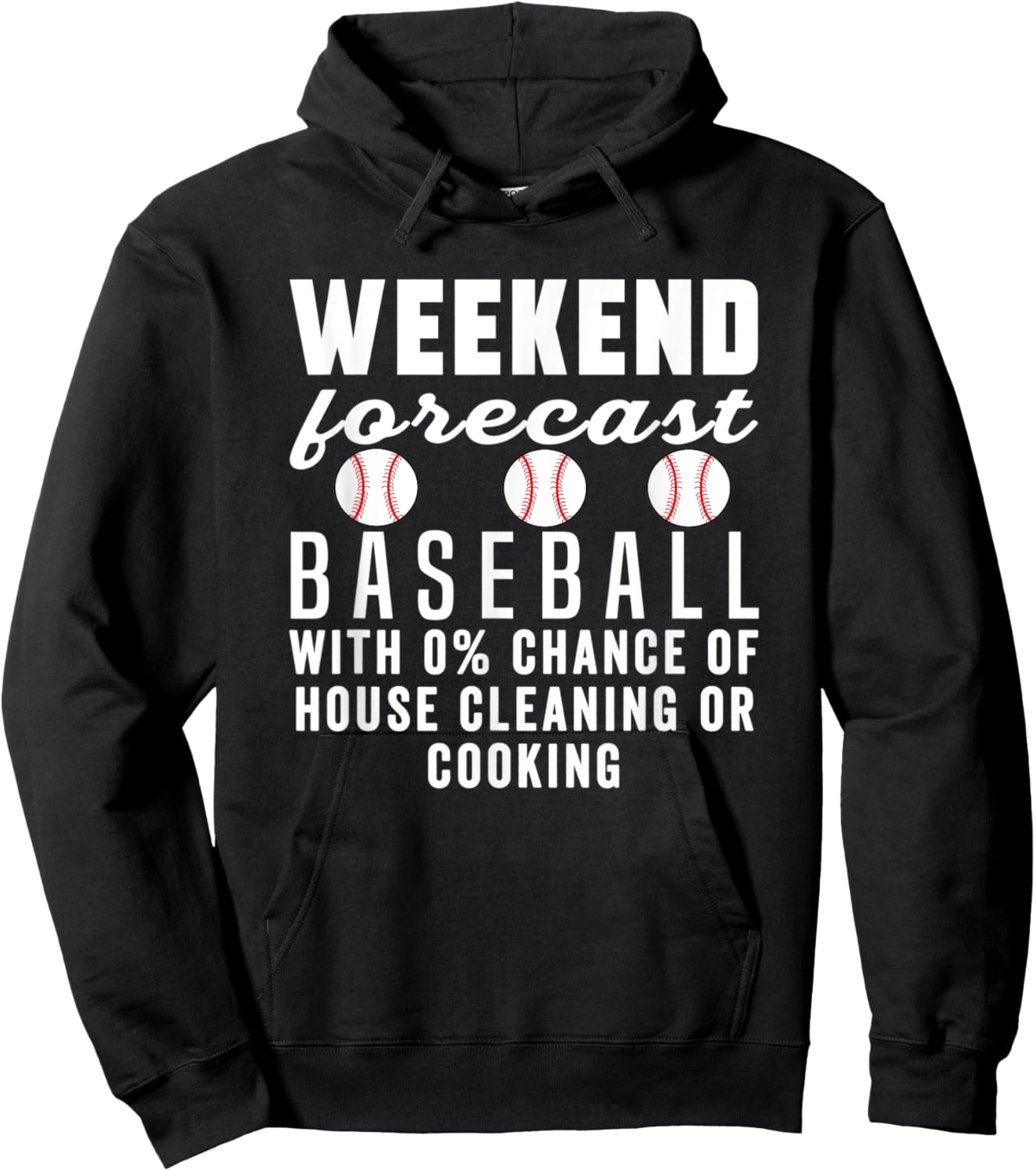 Weekend forecast baseball Mom Funny Baseball Softball Sports Hoodie - Hoodie | Black