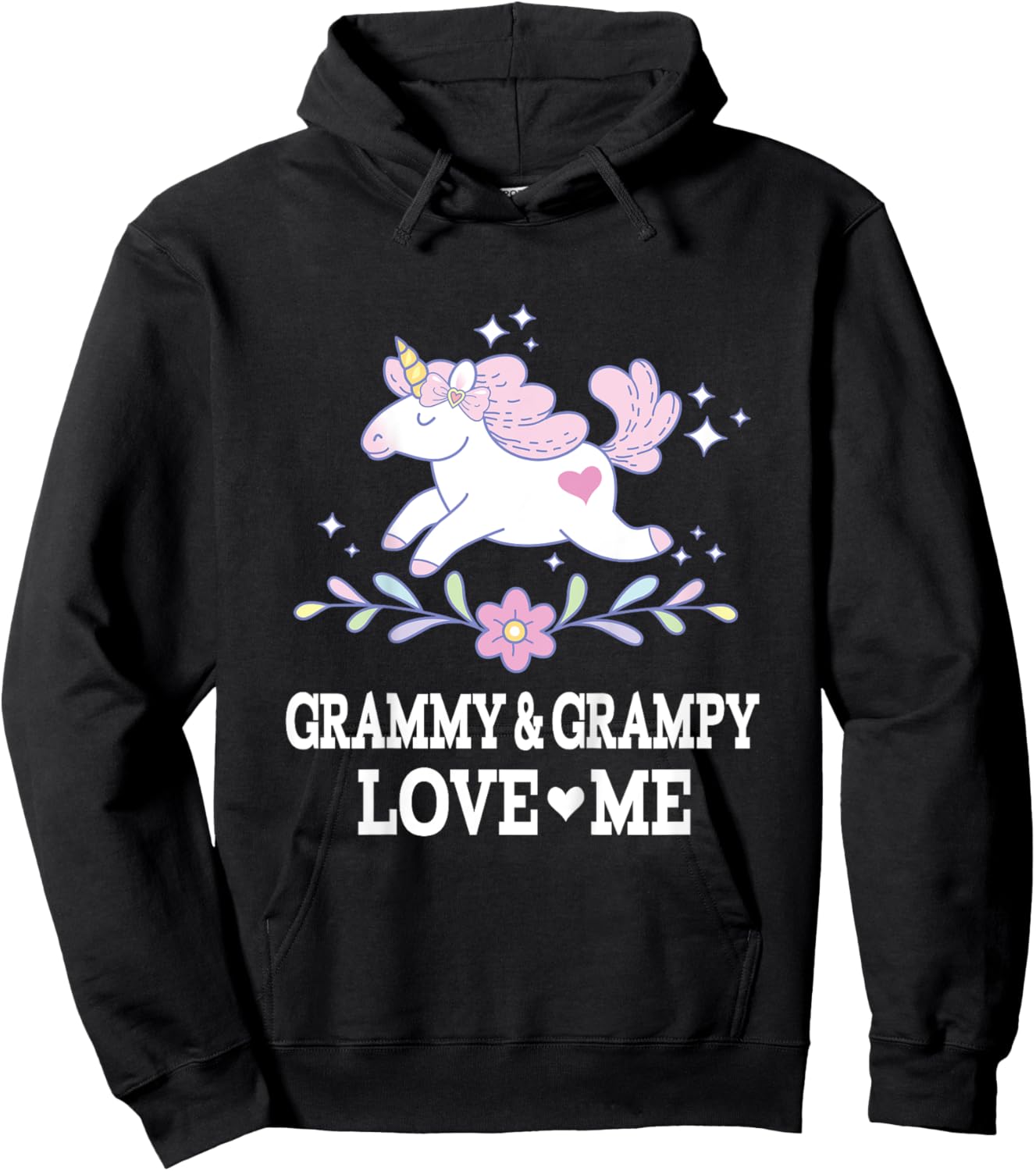Grammy and Grampy Love Me Unicorn Grandchild Hoodie - Hoodie | Black