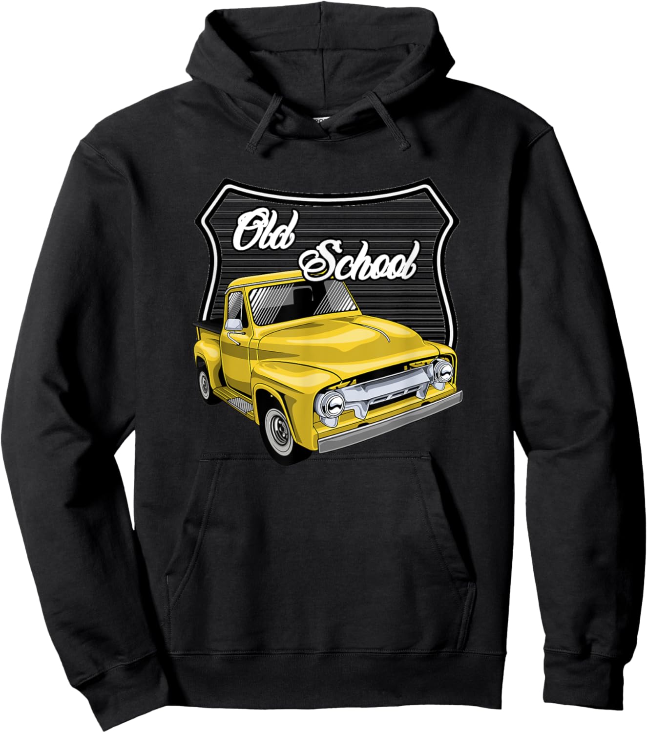 Vintage Hotrod, Classic truck, Men's Old School Hot Rod Hoodie - Hoodie | Black
